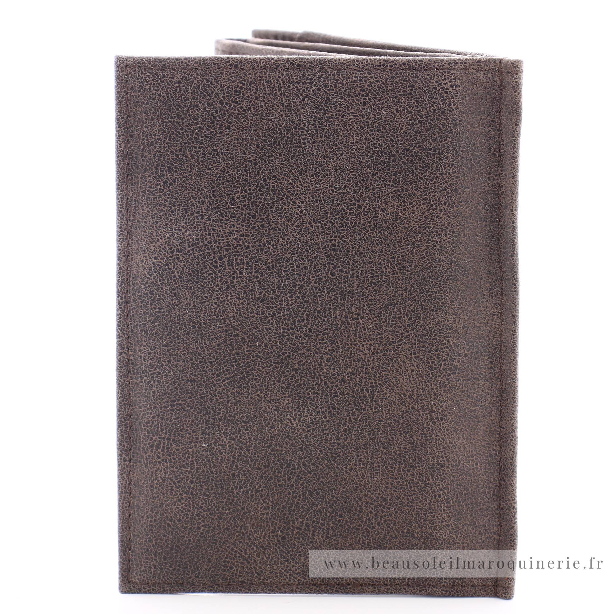 Porte-papiers Arthur & Aston Diego en cuir 1438-982C couleur châtaigne vue de dos