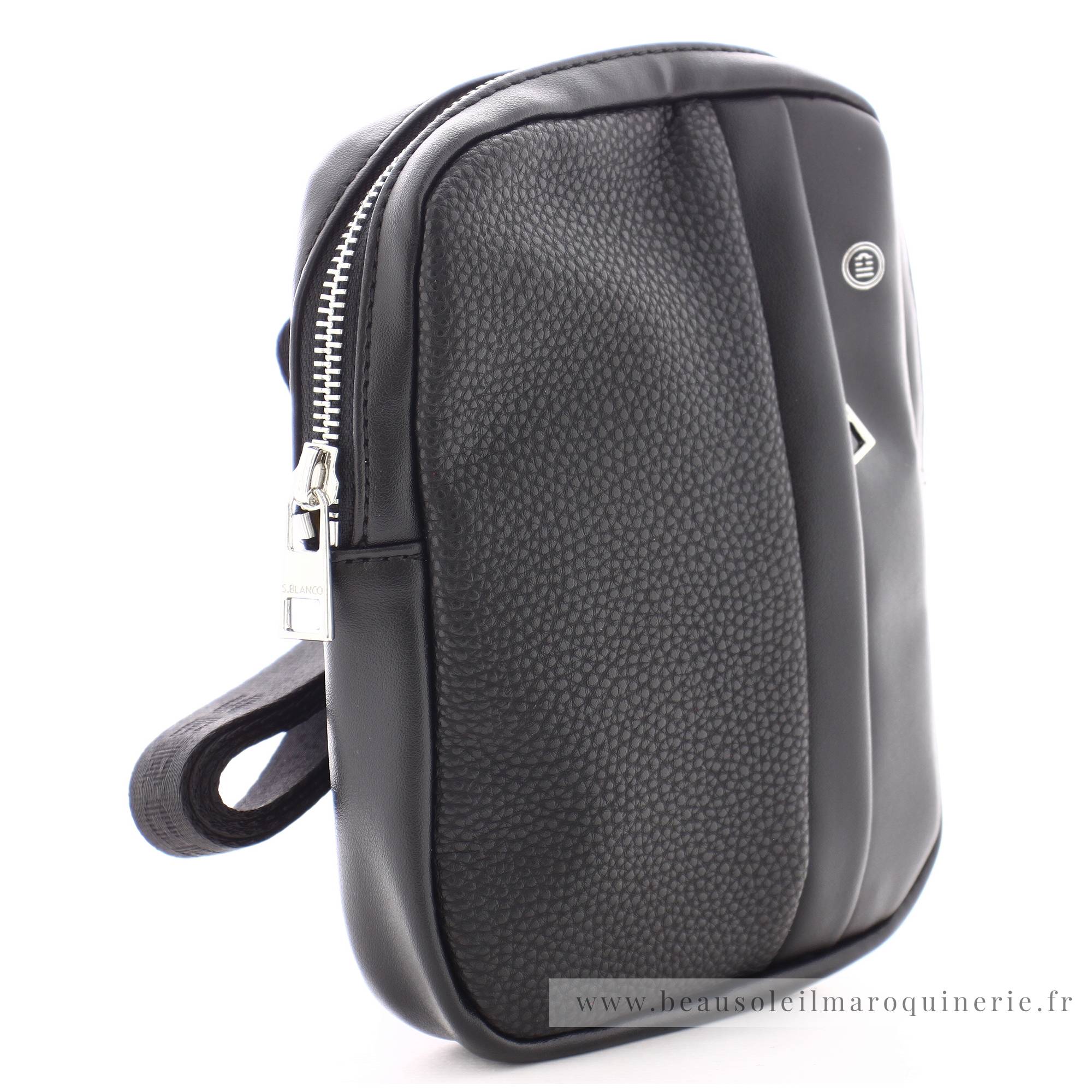 Mini sac bandoulière Serge Blanco San Jose SJO13010 999 couleur noir, vue de côté