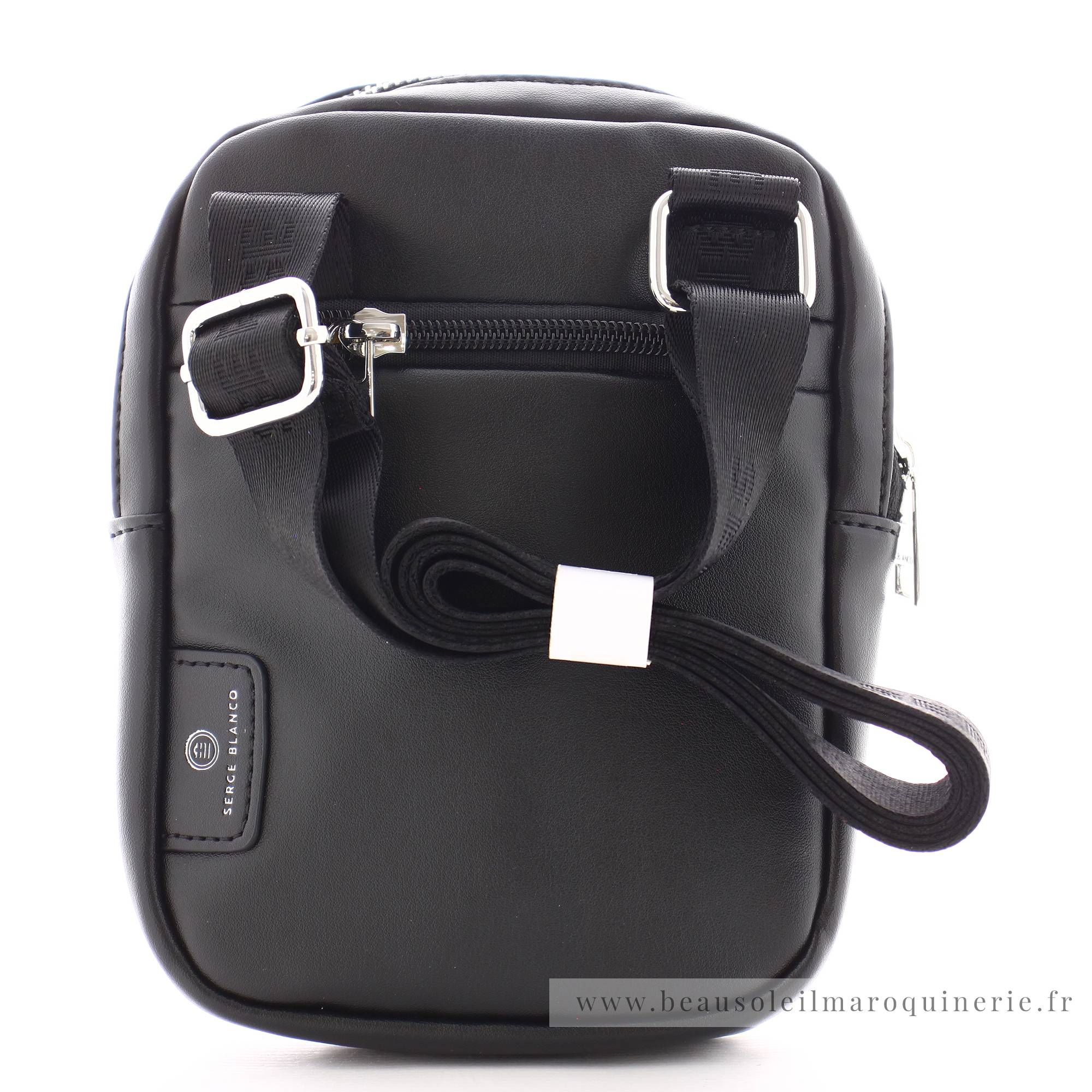Mini sac bandoulière Serge Blanco San Jose SJO13010 999 couleur noir, vue de dos