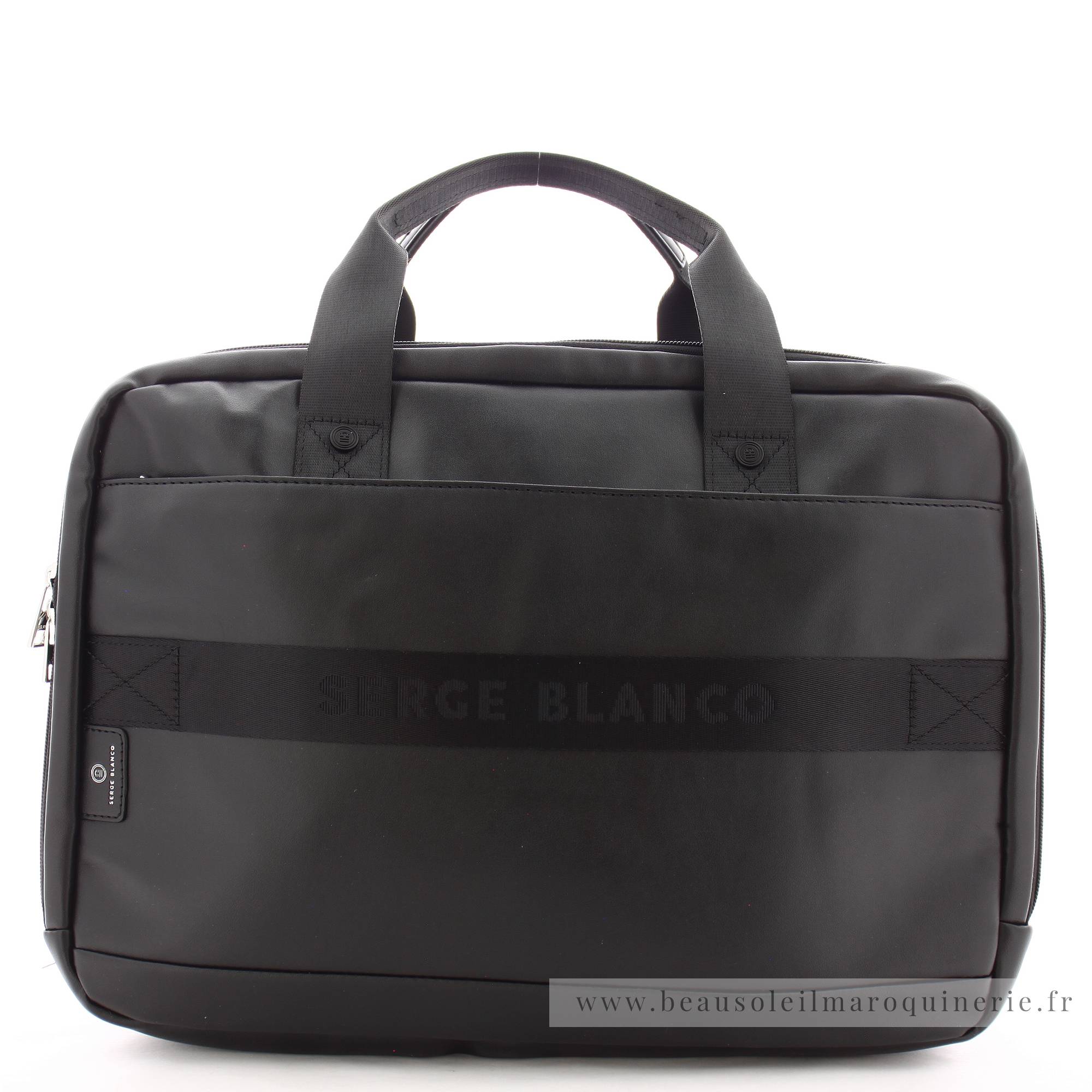 Sac ordinateur bi-matière Serge Blanco San Jose SJO41001 999 couleur noir, vue de dos