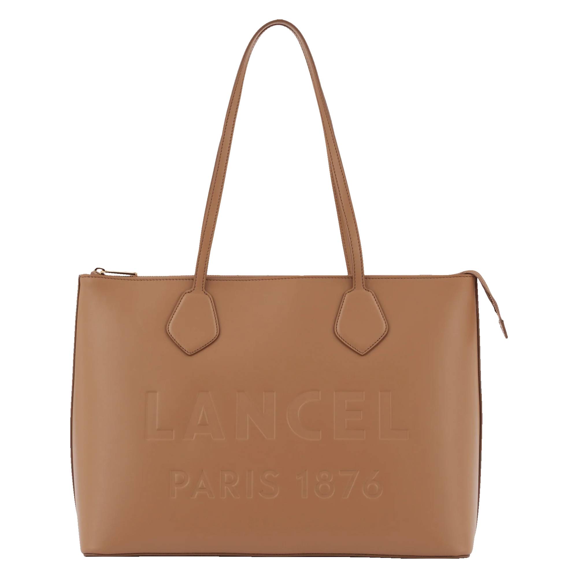 Grand sac cabas Lancel zippé Essential A12135 LH couleur granit vue de face