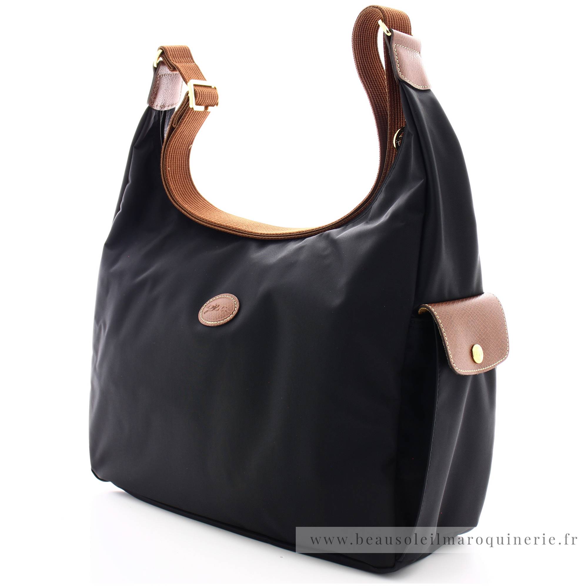 Grand sac besace Longchamp Le Pliage Original L2450089001 couleur Noir vue de profil