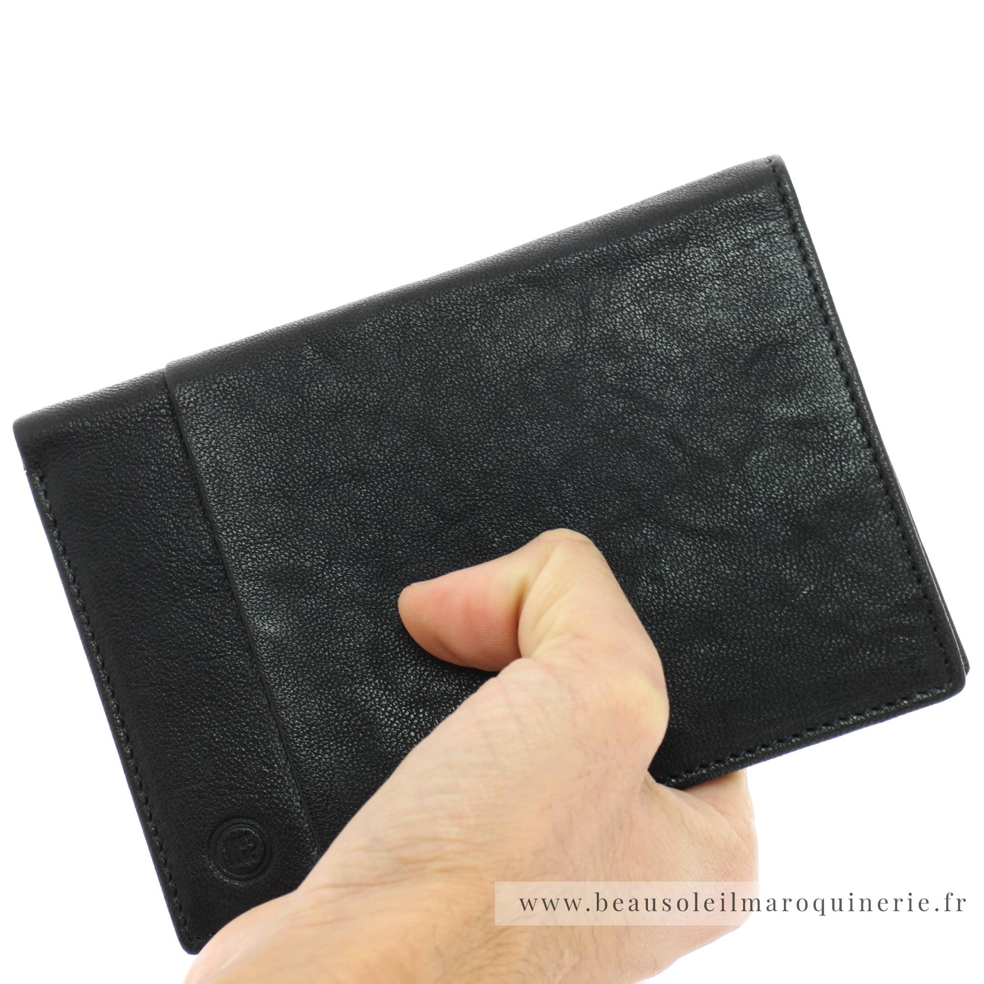 Grand portefeuille et porte-cartes Anchorage ANC21021 999 noir porté main