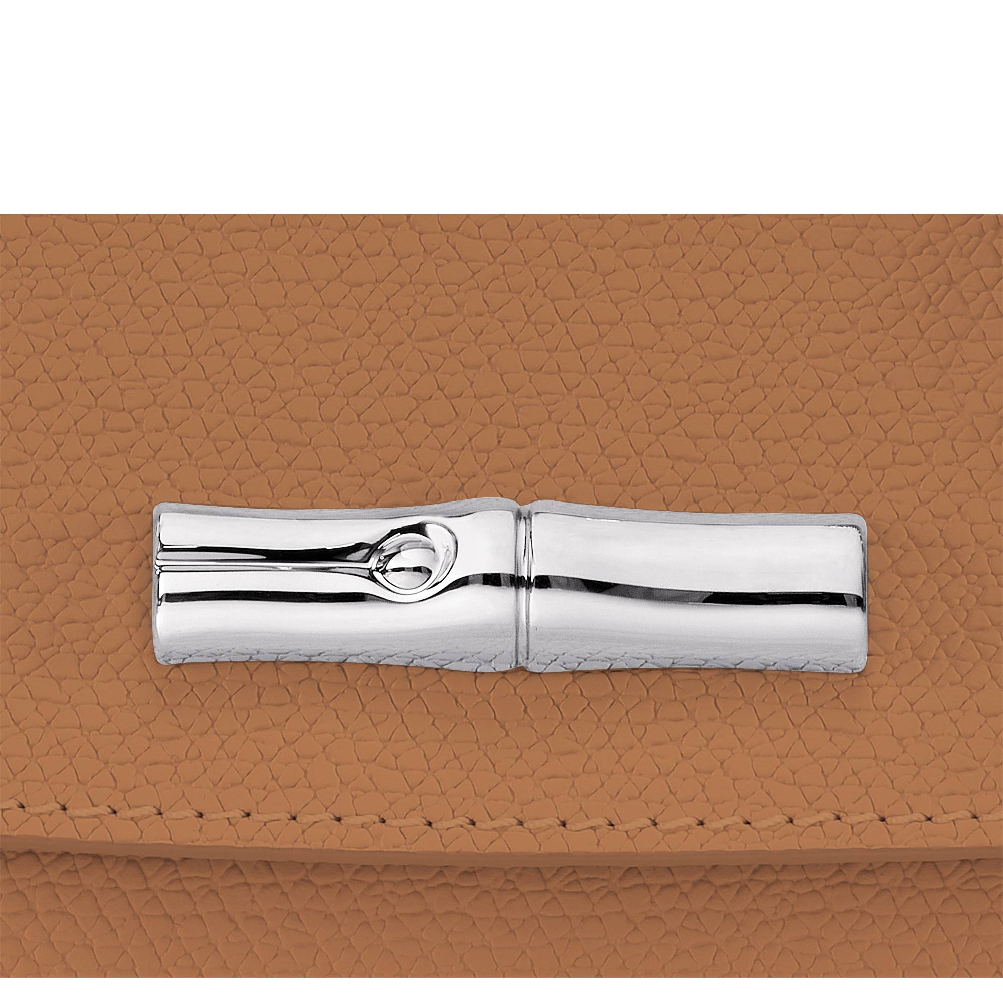 Roseau pochette chaine Longchamp en cuir de vachette 10191HPN 016 couleur naturel vue de près