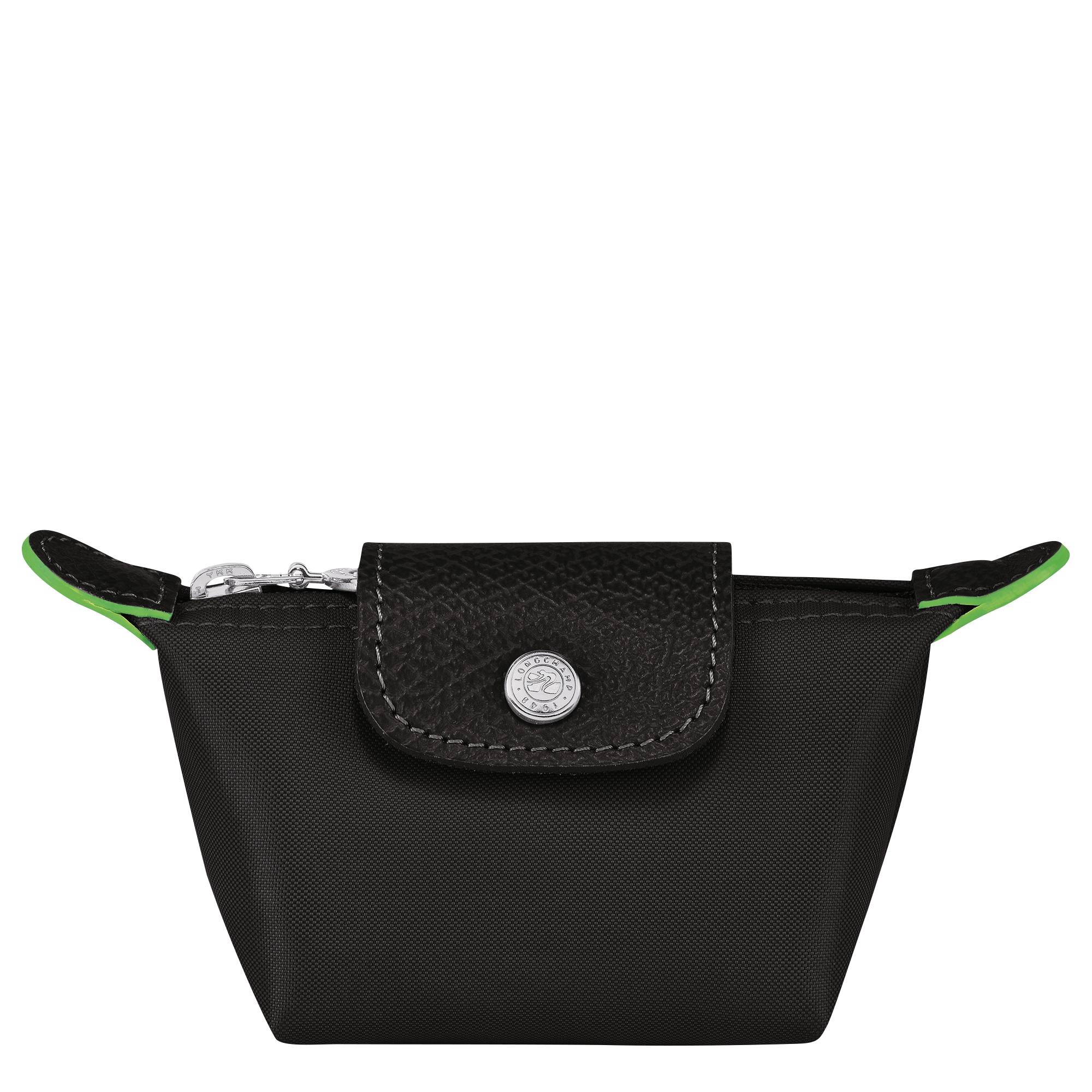 Petit porte-monnaie Longchamp Le Pliage Green zippé 30016919001 Noir vue de face