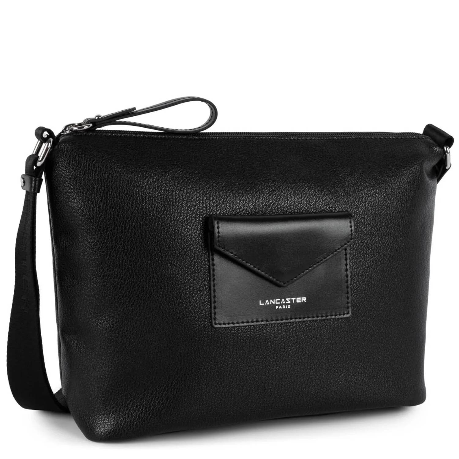 Sac trotteur Lancaster Zippé Maya 517-84-NOIR couleur noir, vue de côté