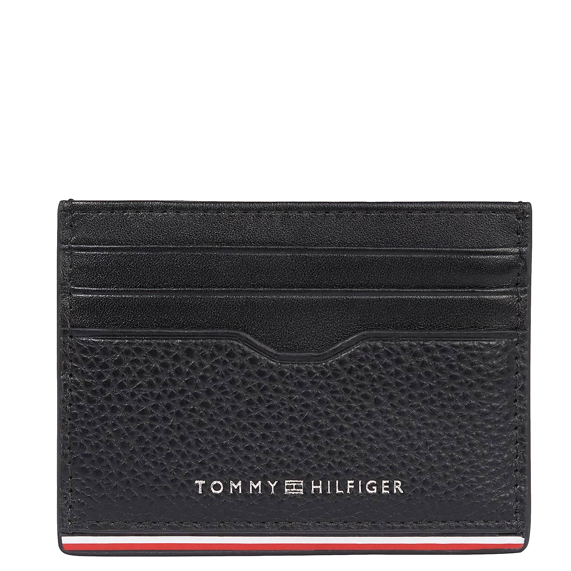 Porte-cartes Tommy Hilfiger emblématique texturé AM0AM10922 BDS couleur Noir vue de face