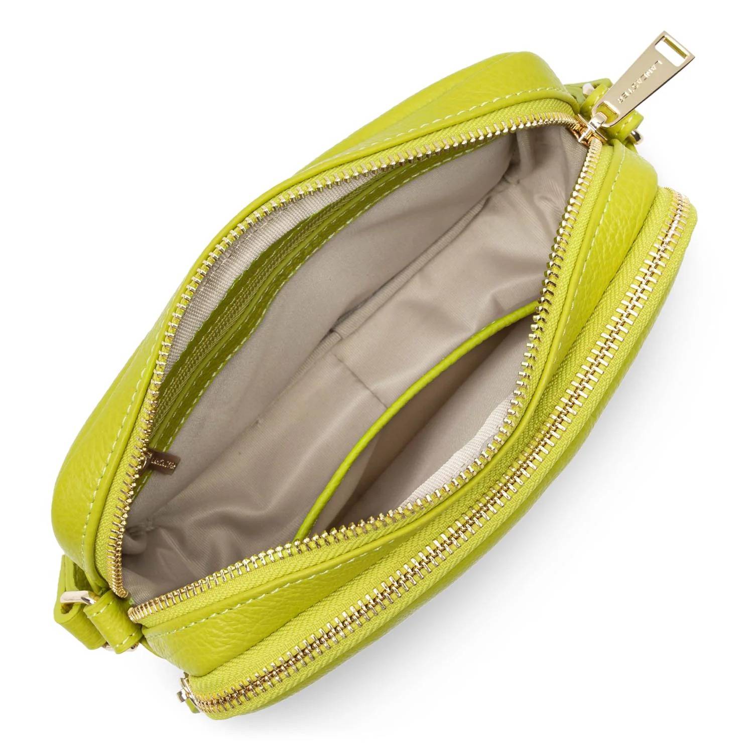 Petit sac bandoulière Lancaster Dune 529-20-CELERI couleur céleri vue intérieur
