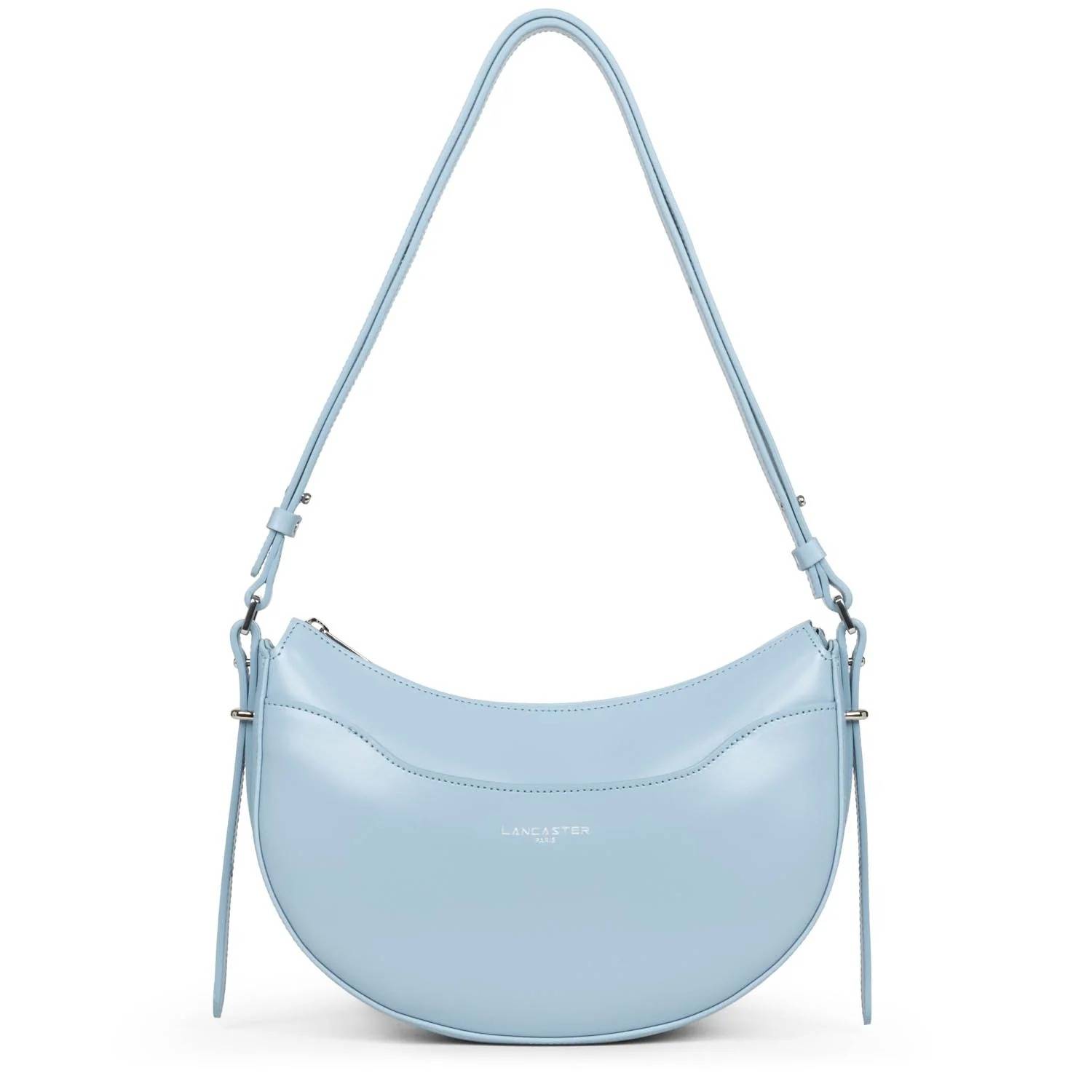 Sac demi-lune zippé Lancaster Suave Ace 433-28-BL/CI couleur Bleu ciel vue de face