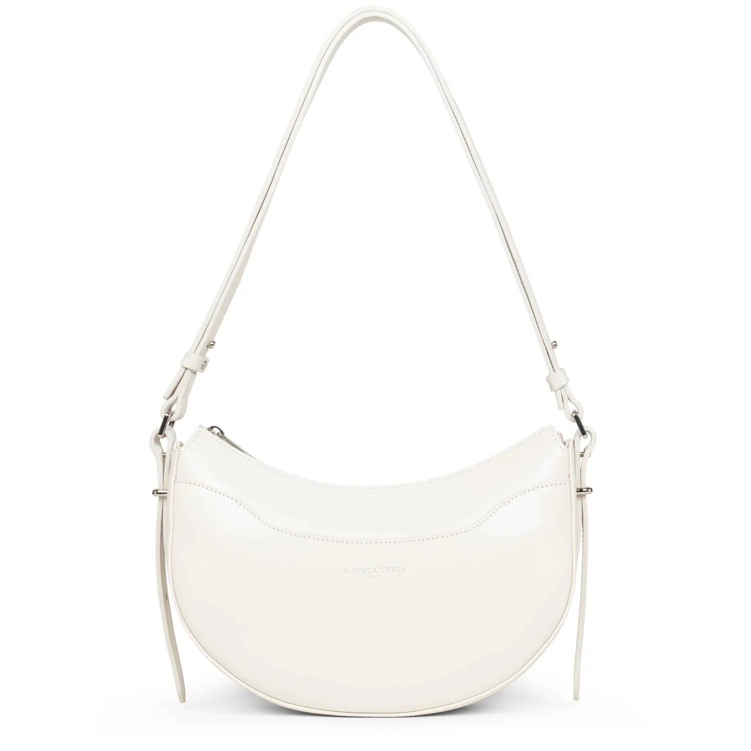 Sac demi-lune zippé Lancaster Suave Ace 433-28-ECRU couleur Écru vue de face