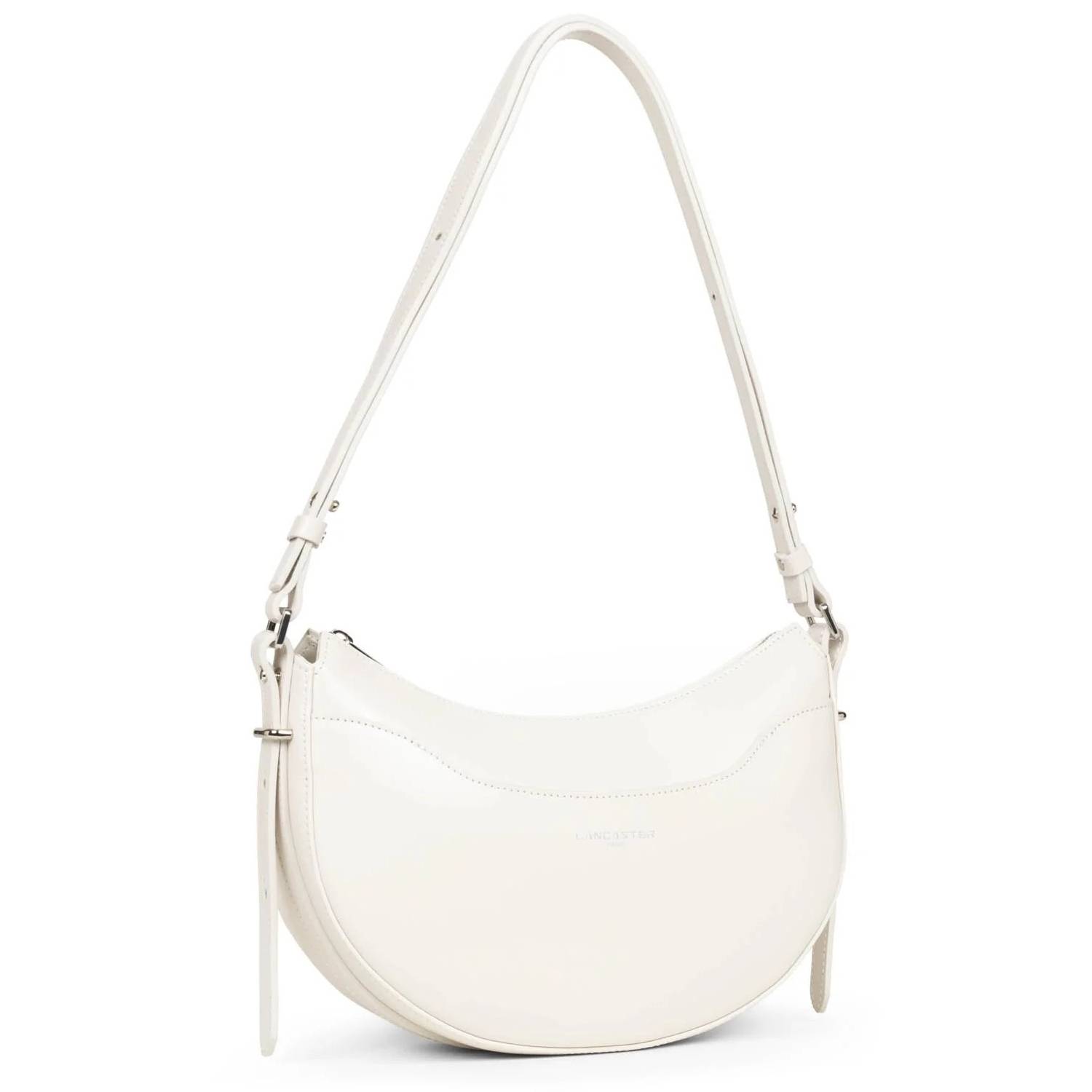 Sac demi-lune zippé Lancaster Suave Ace 433-28-ECRU couleur Écru vue de profil