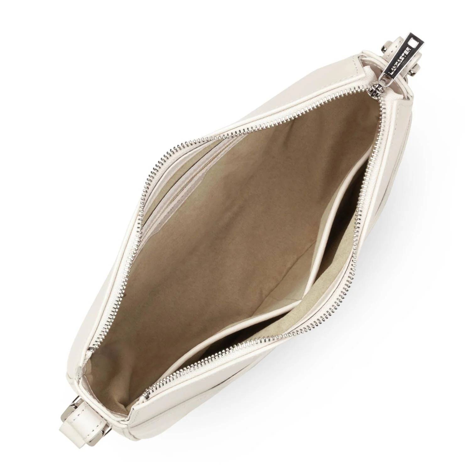 Sac demi-lune zippé Lancaster Suave Ace 433-28-ECRU couleur Écru vue intérieur