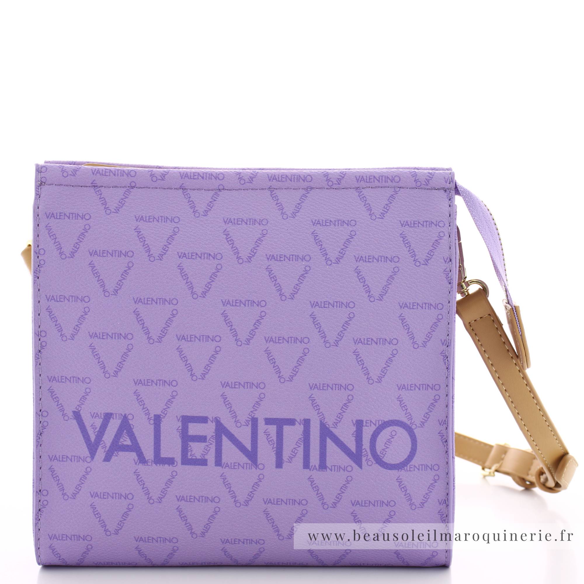 Pochette Valentino Bags porté travers Liuto VBS3KG40 F08 couleur Lavande vue de face