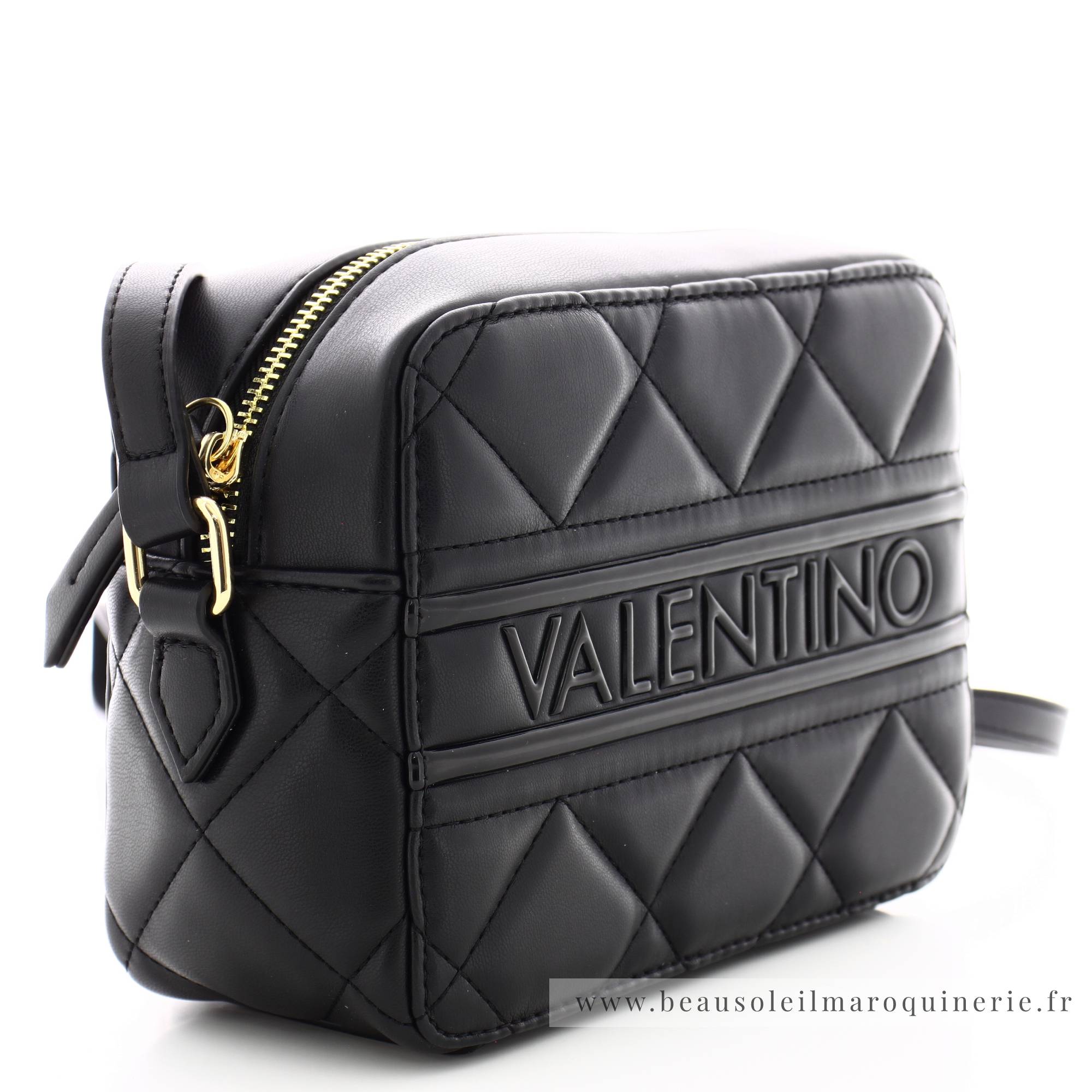 Sac camera Valentino Bags au design matelassé VBS51O06 001 couleur noir vue de profil