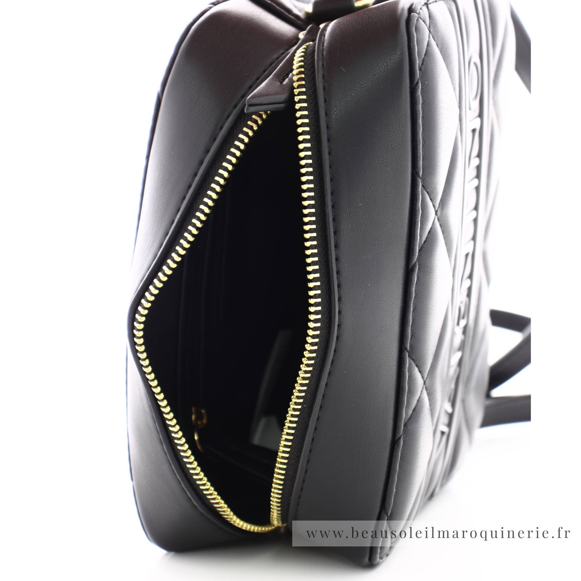Sac camera Valentino Bags au design matelassé VBS51O06 001 couleur noir vue intérieur