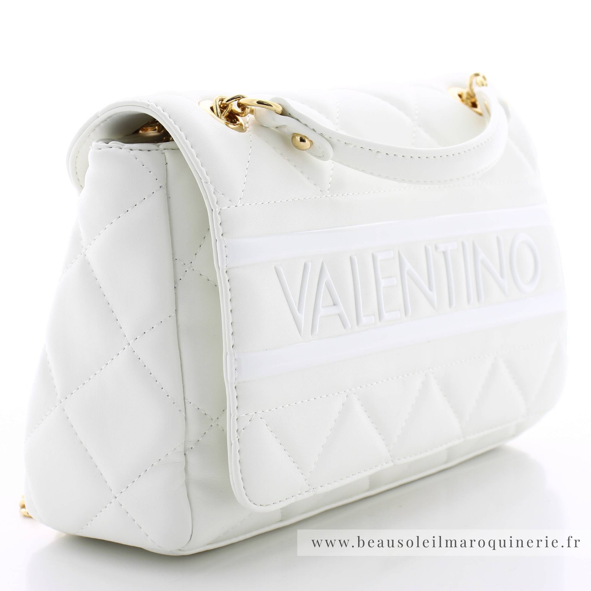 Sac porté épaule Valentino Mario VBS51O05 006 couleur blanc cassé vue de profil