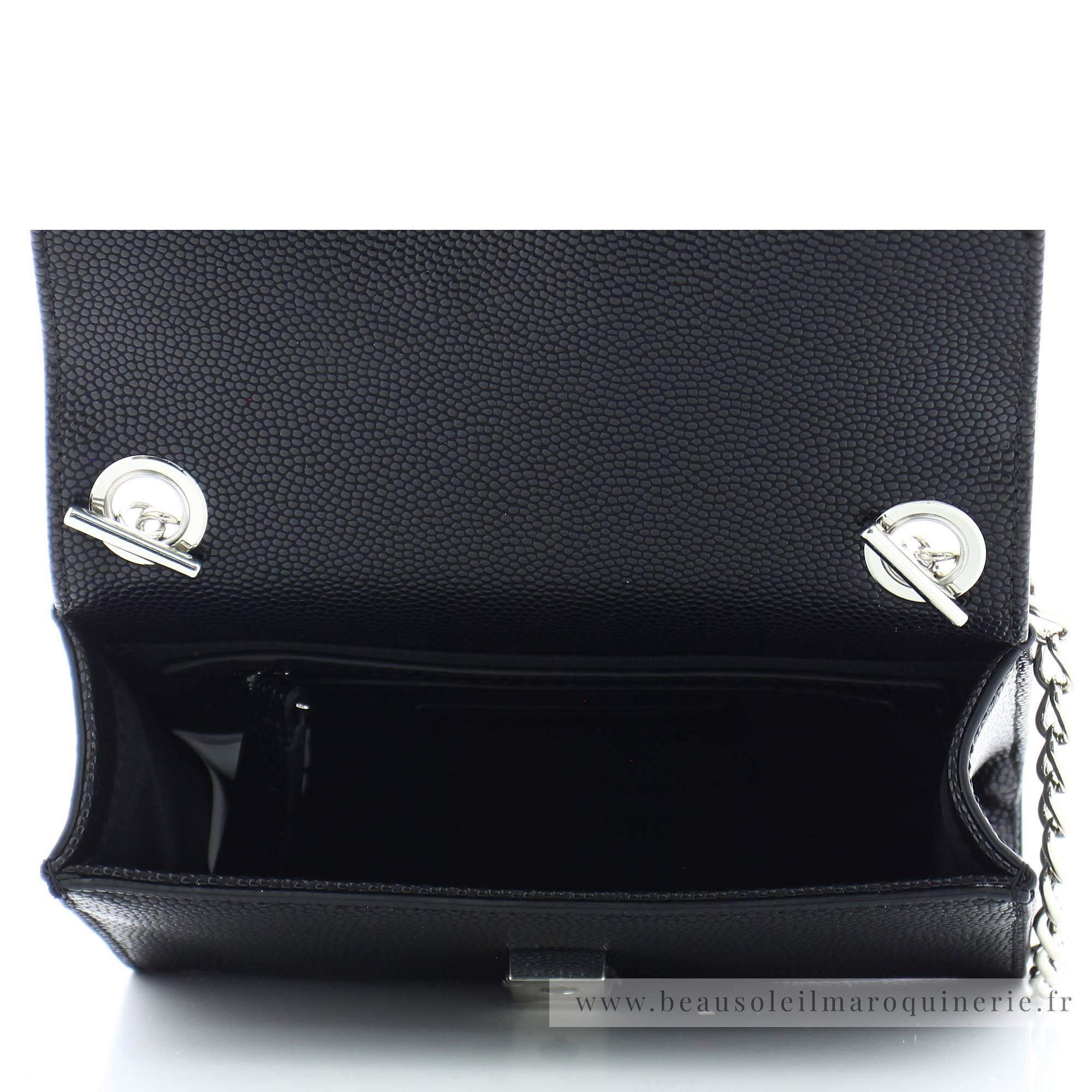 Petit sac à bandoulière Valentino Bags Divina VBS1R403G 001 couleur noir, vue intérieur