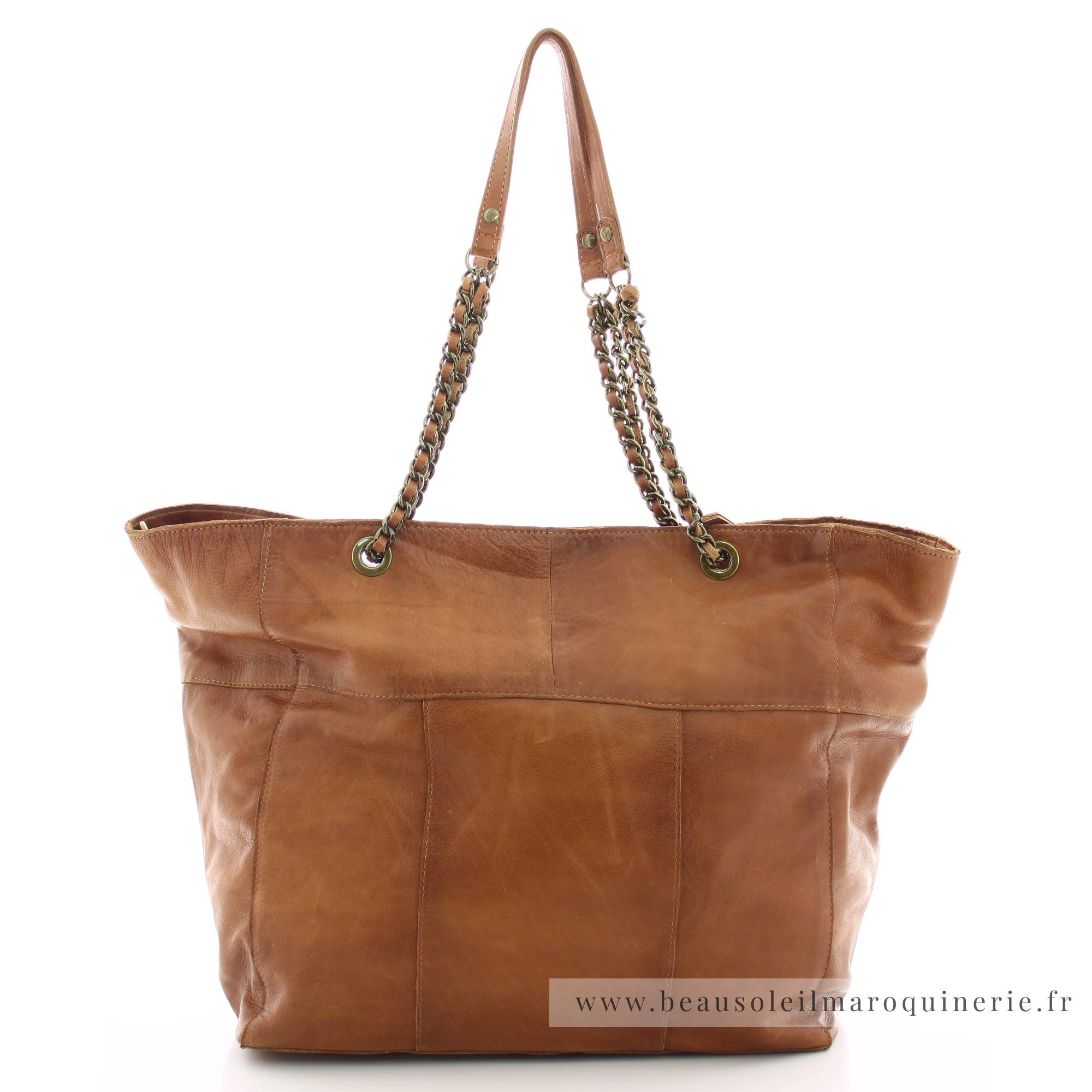 Grand sac shopping Pieces anses en chaine 17135889ROO Rootbeer vue de dos