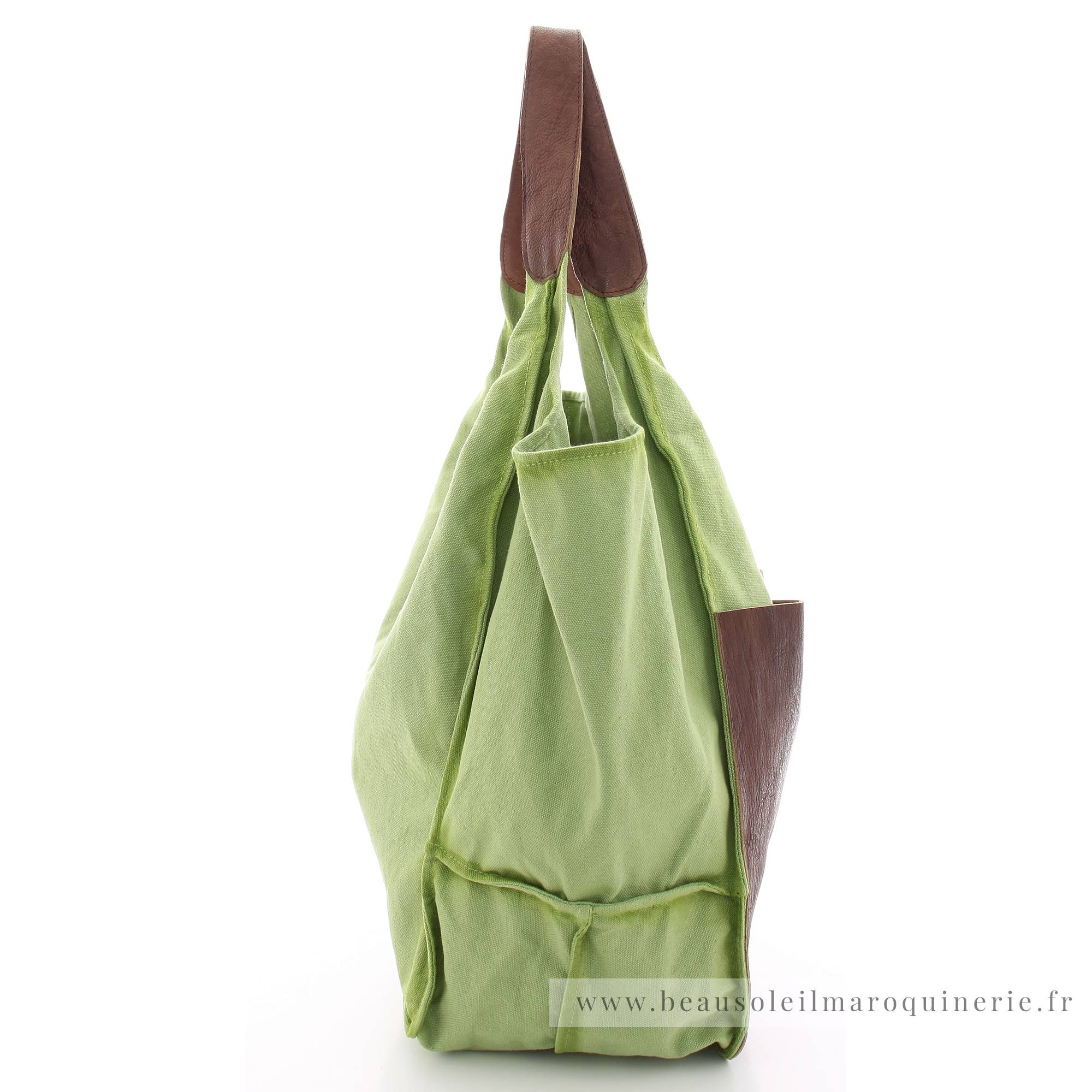 Sac épaule BIBA Cleveland CLE1L VERDE couleur vert vue de côté