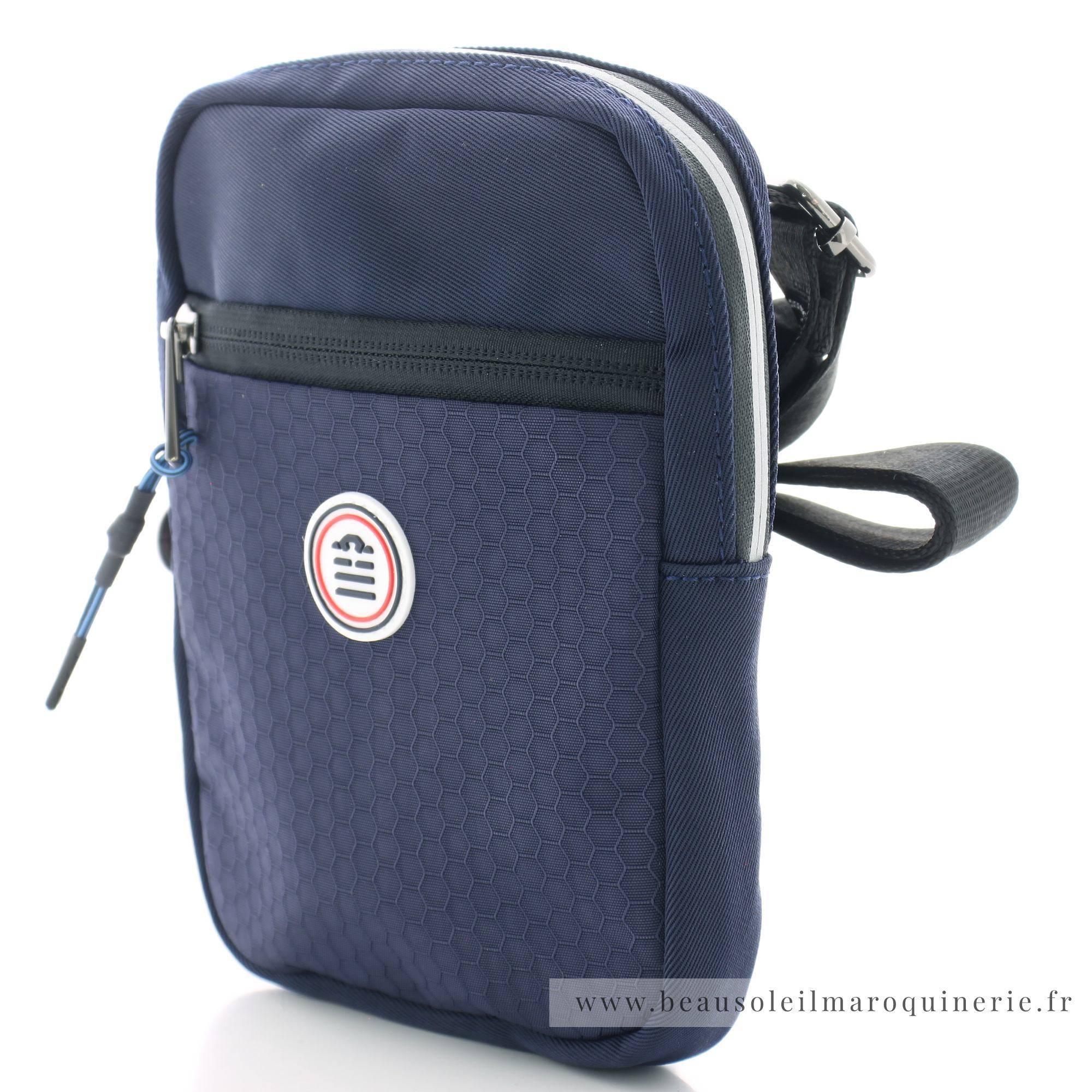 Petit sac bandoulière Honey Serge Blanco en textile BSH13010 580 couleur marine vue de profil