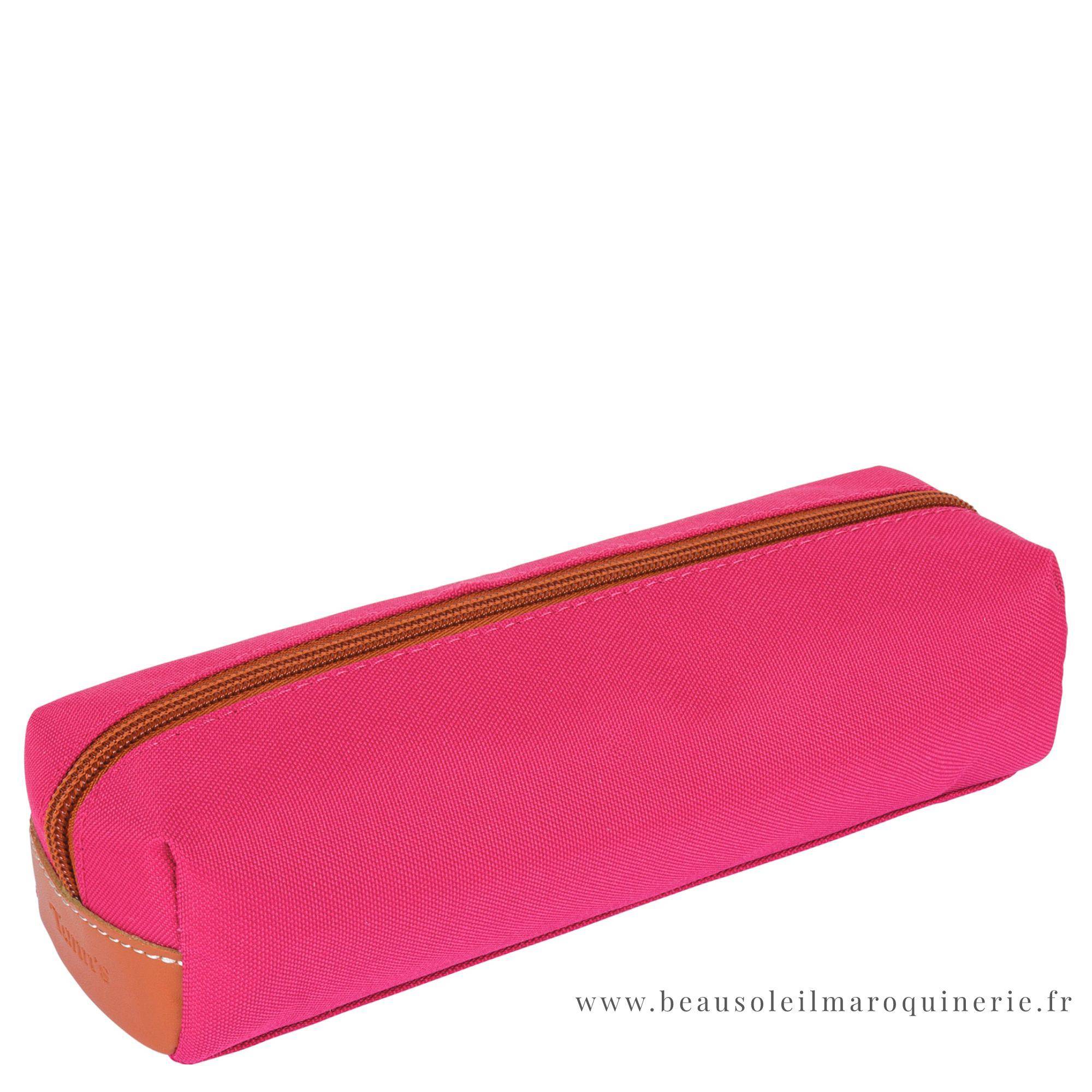 Trousse simple Tann's zippée Paloma 11113 couleur rose vue de dos