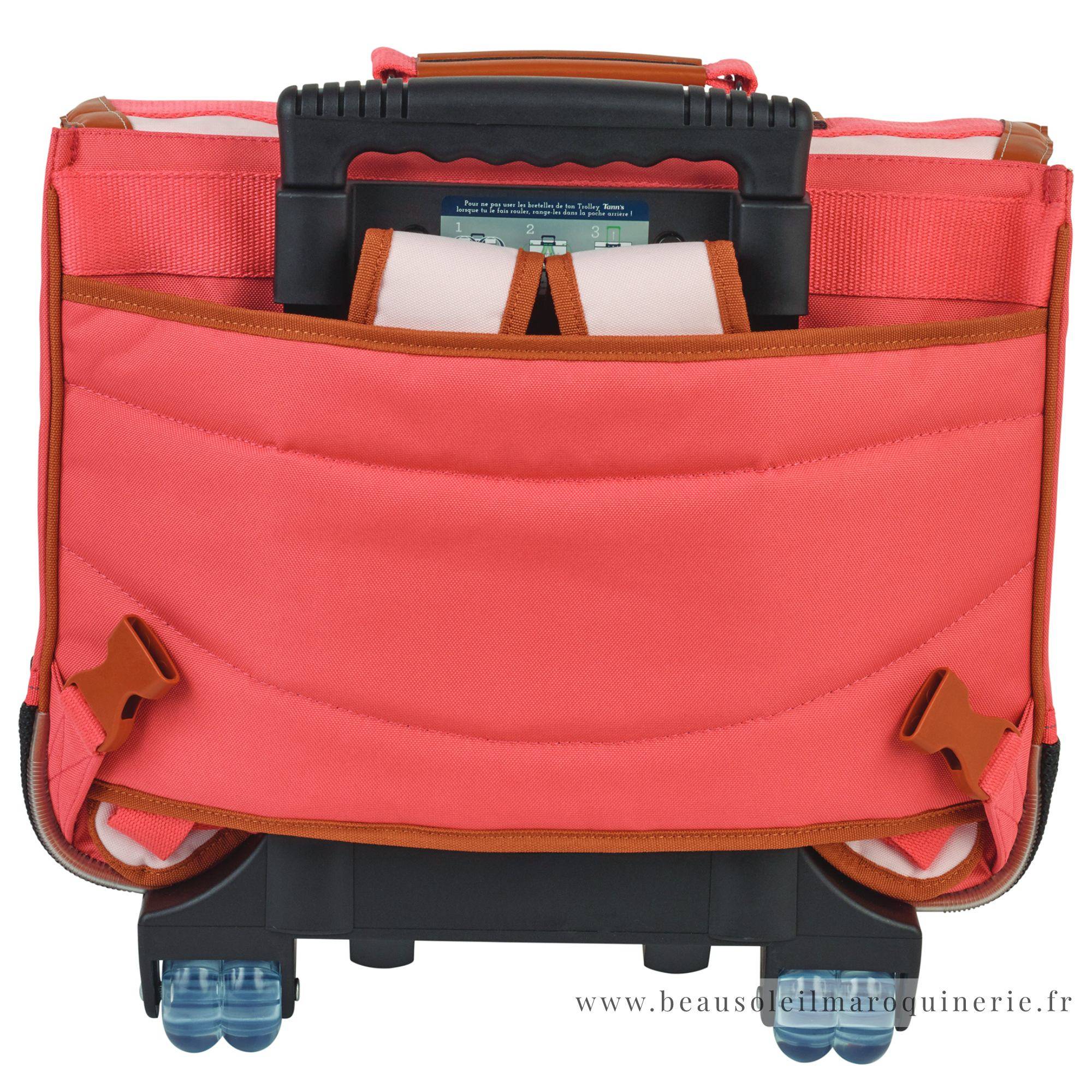 Trolley Tann's 38 cm patchs Mexique Adriana 42141 Rose/Corail vue de dos