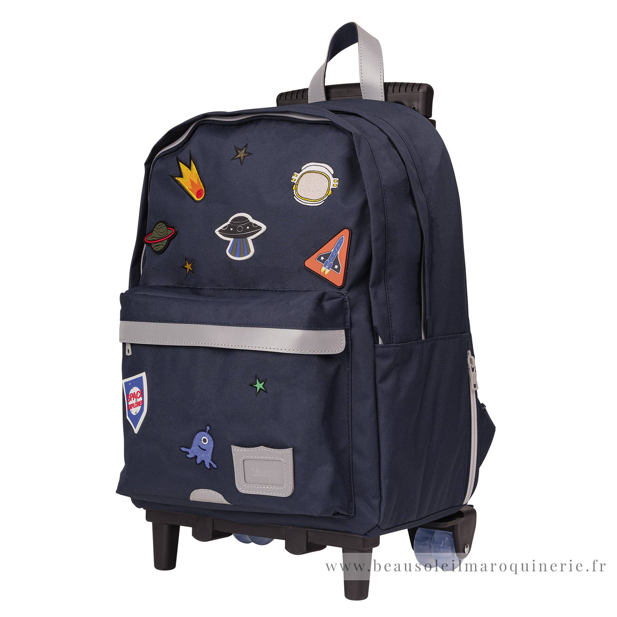 Trolley sac à dos L Tann's Elliott motif espace 73187 couleur Bleu marine, vue de profil