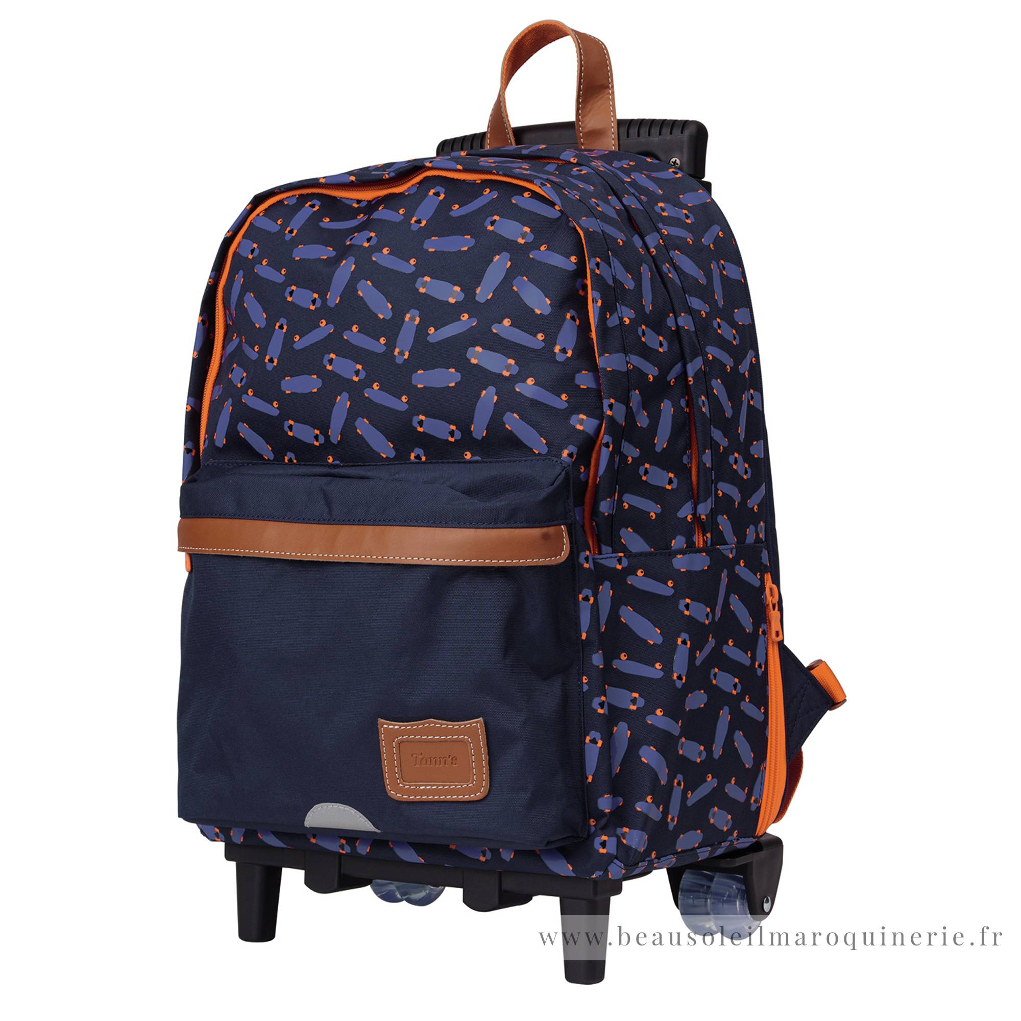 Trolley sac à dos L Tann's Pablo motif mini skate 73235 couleur Bleu, vue de profil
