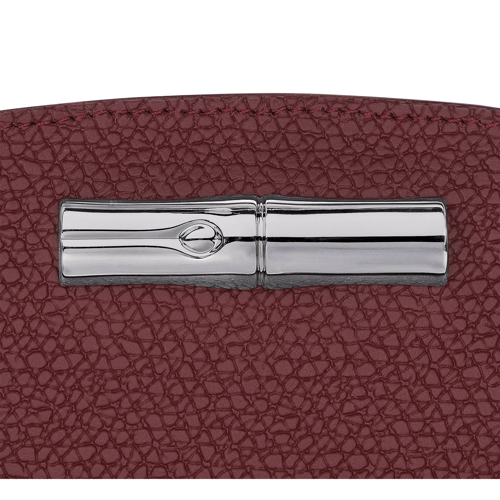 Portefeuille compact Longchamp Roseau 30011HPN 261 Prune, détail fermoir