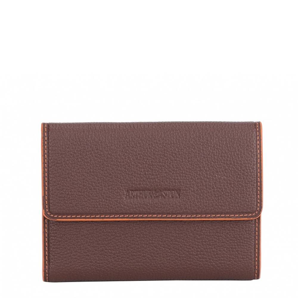 Portefeuille porte cartes Arthur Aston Joy en cuir 2319-808-B couleur Marron, vue de face