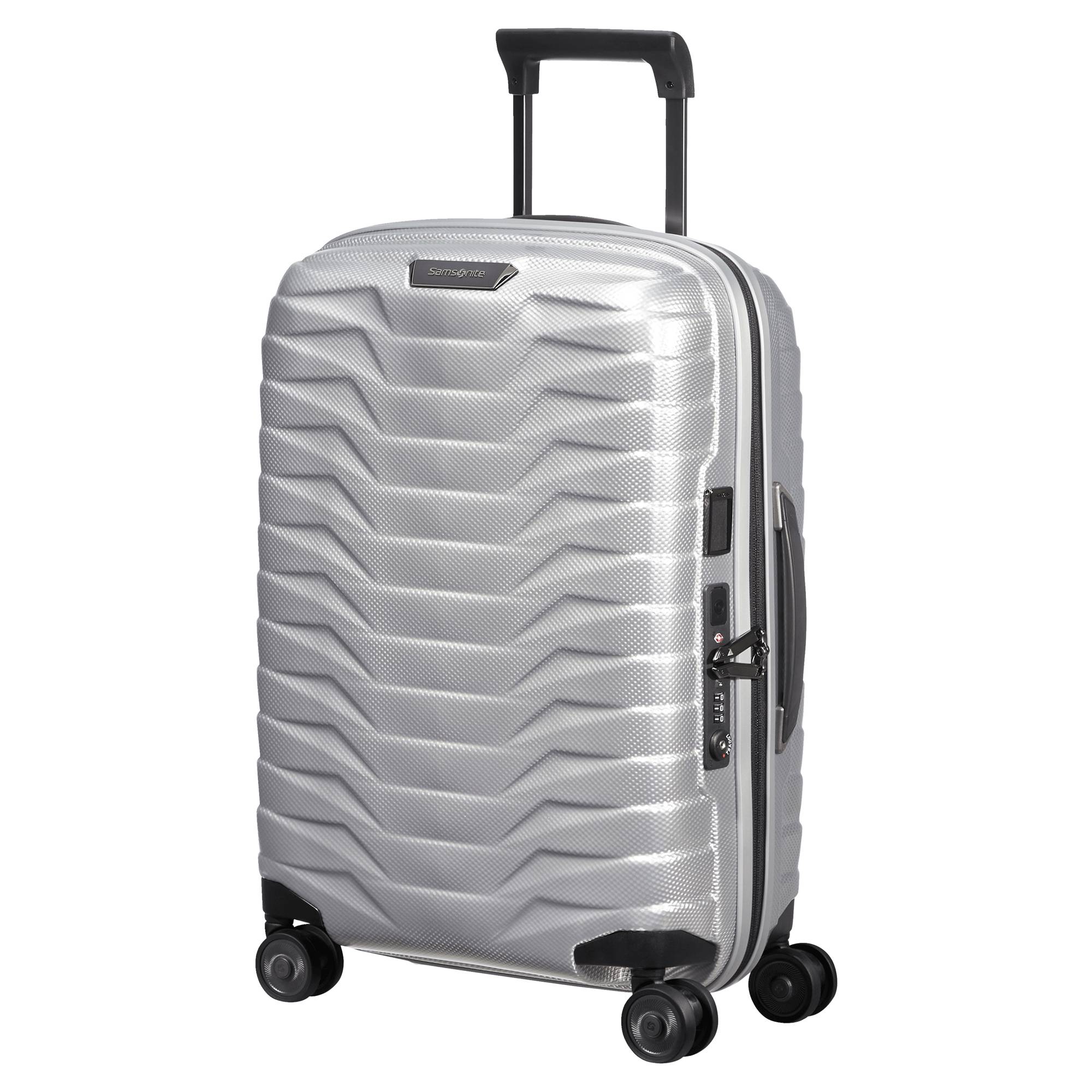 Valise cabine 55cm Samsonite Proxis 4 roues extensible 126035-1776 Argent côté