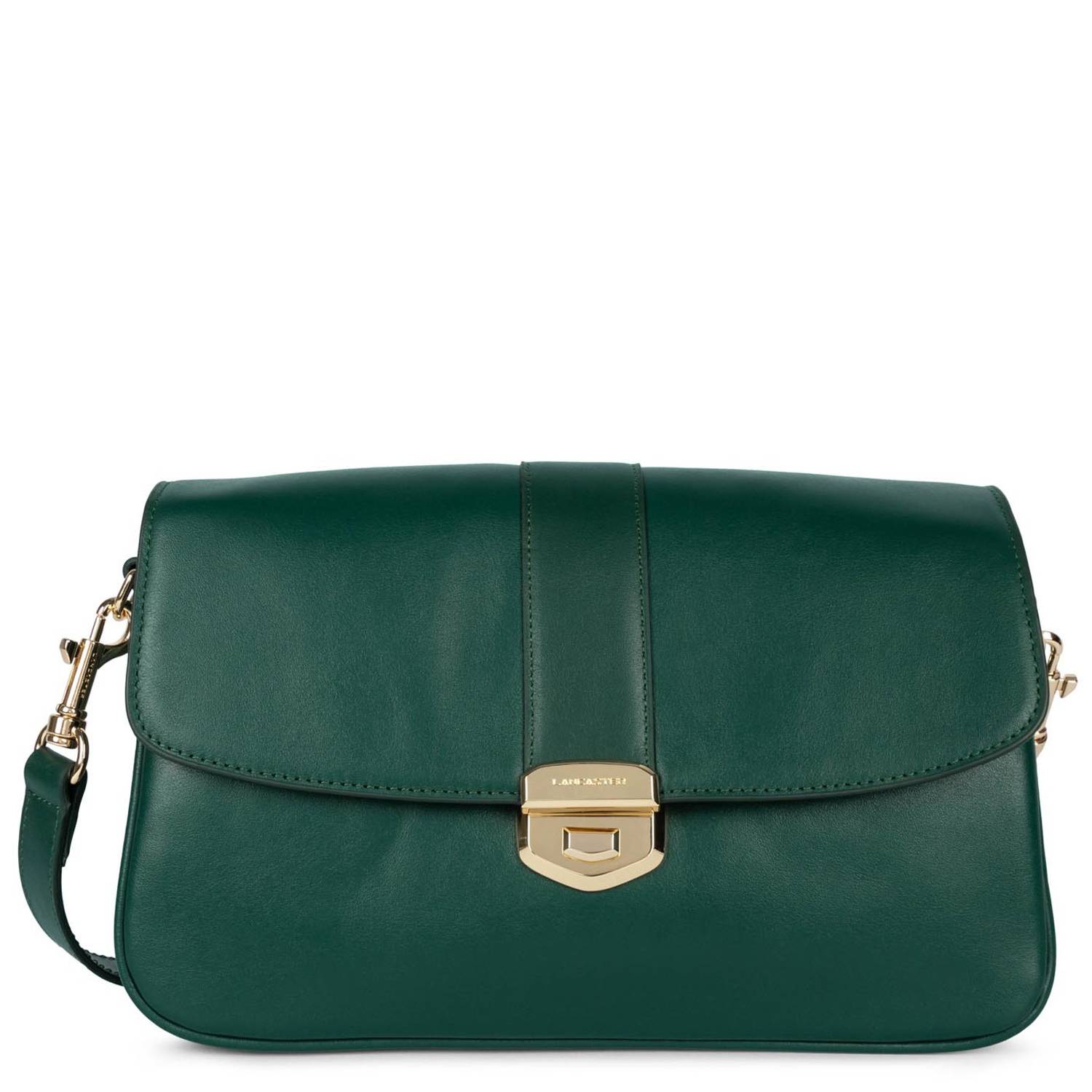 Sac trotteur Lancaster rabat avec fermoir Donna Fia 531-021 VE/FO couleur Vert foncé, vue de face