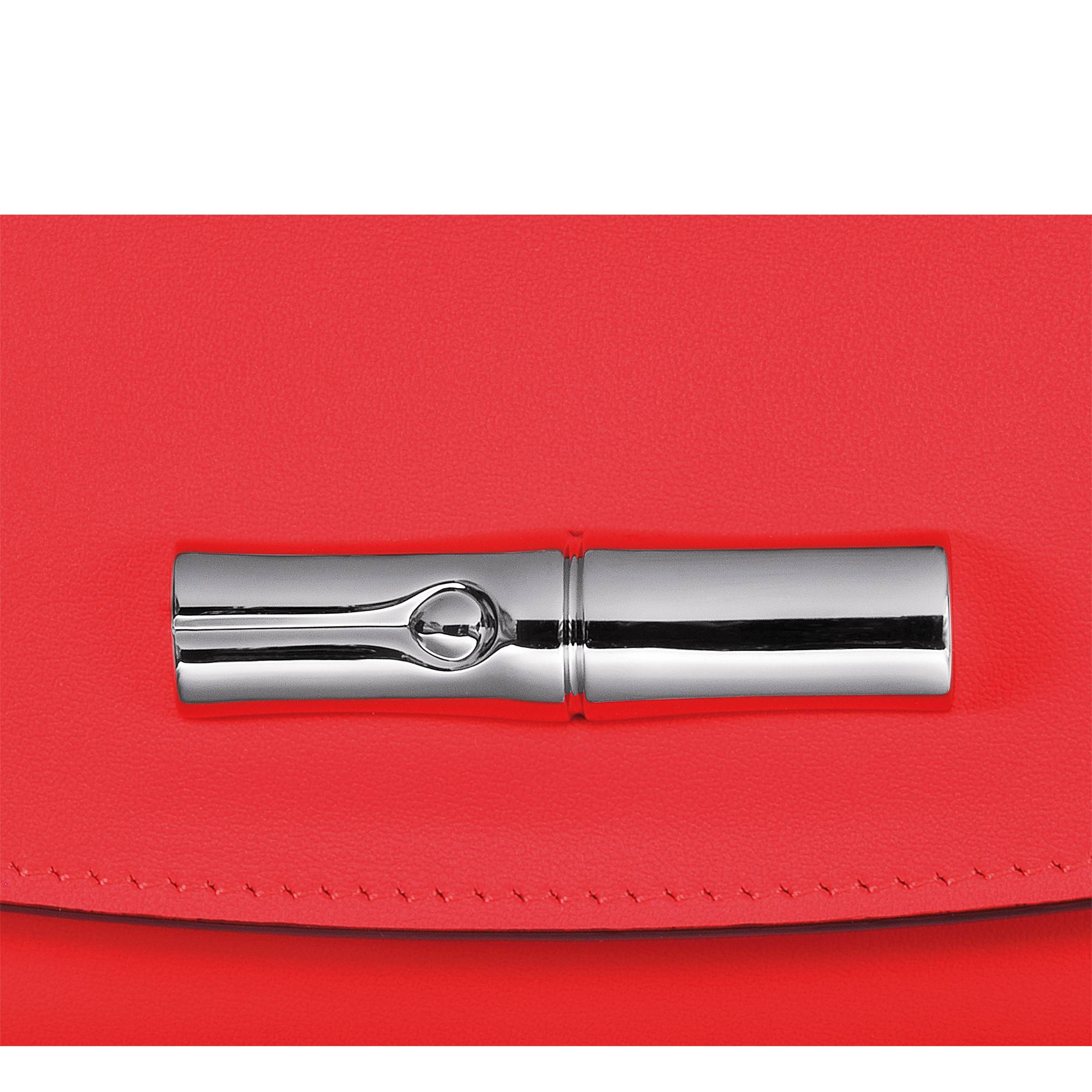 Portefeuille Longchamp compact Ebène Roseau 30002HCN 545 couleur rouge, vue de près