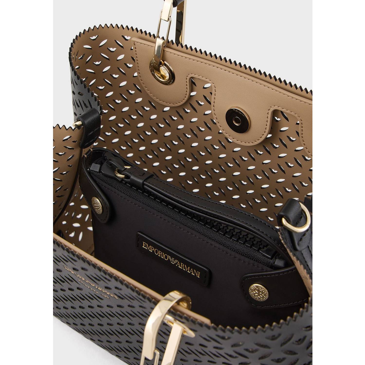Emporio Armani Petit sac cabas MyEA Bag motif ajour