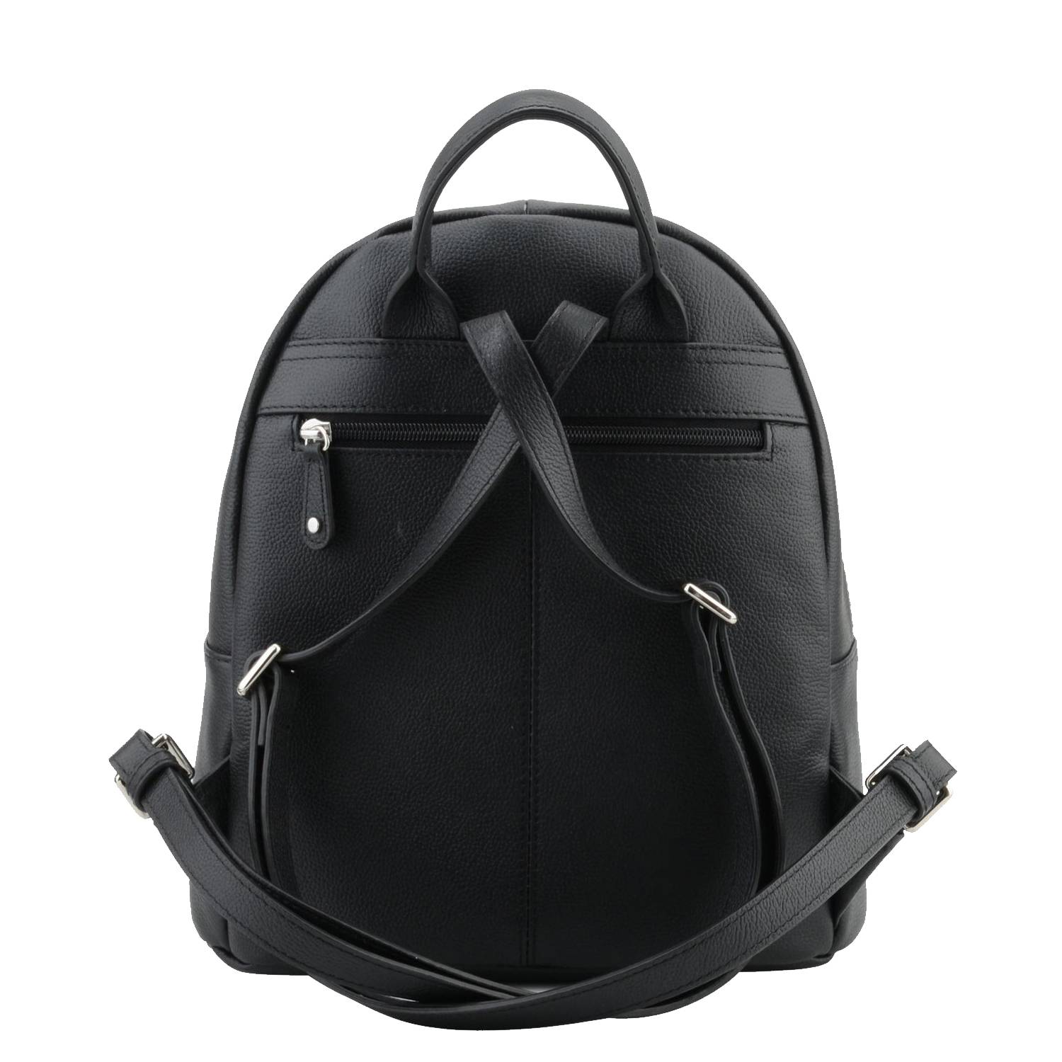 Mini sac à dos Francinel zippé Tiana 22328 NR couleur noir, vue de dos