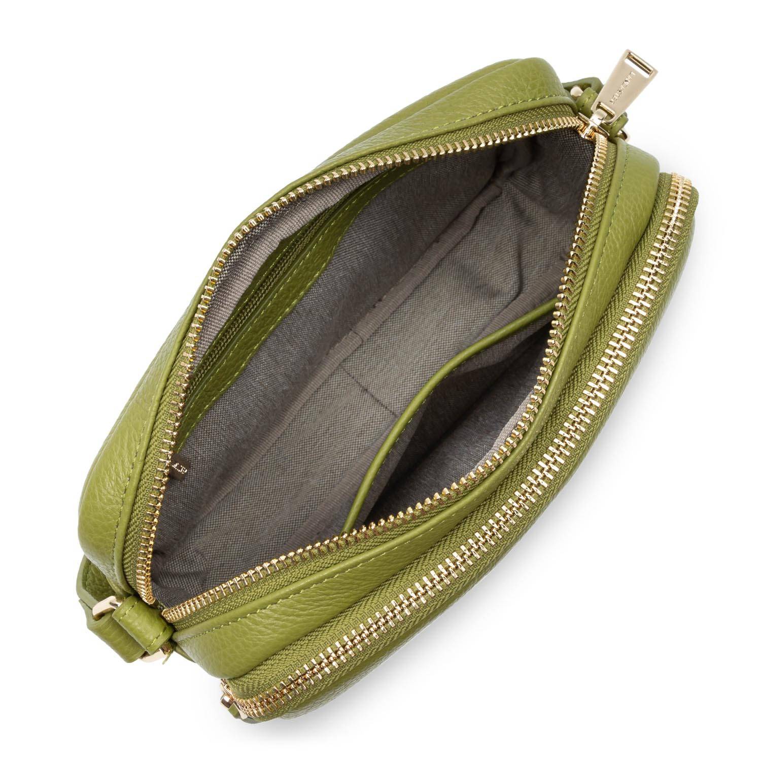 Petit sac bandoulière Lancaster Dune 529-20-OLIVE, Olive, intérieur