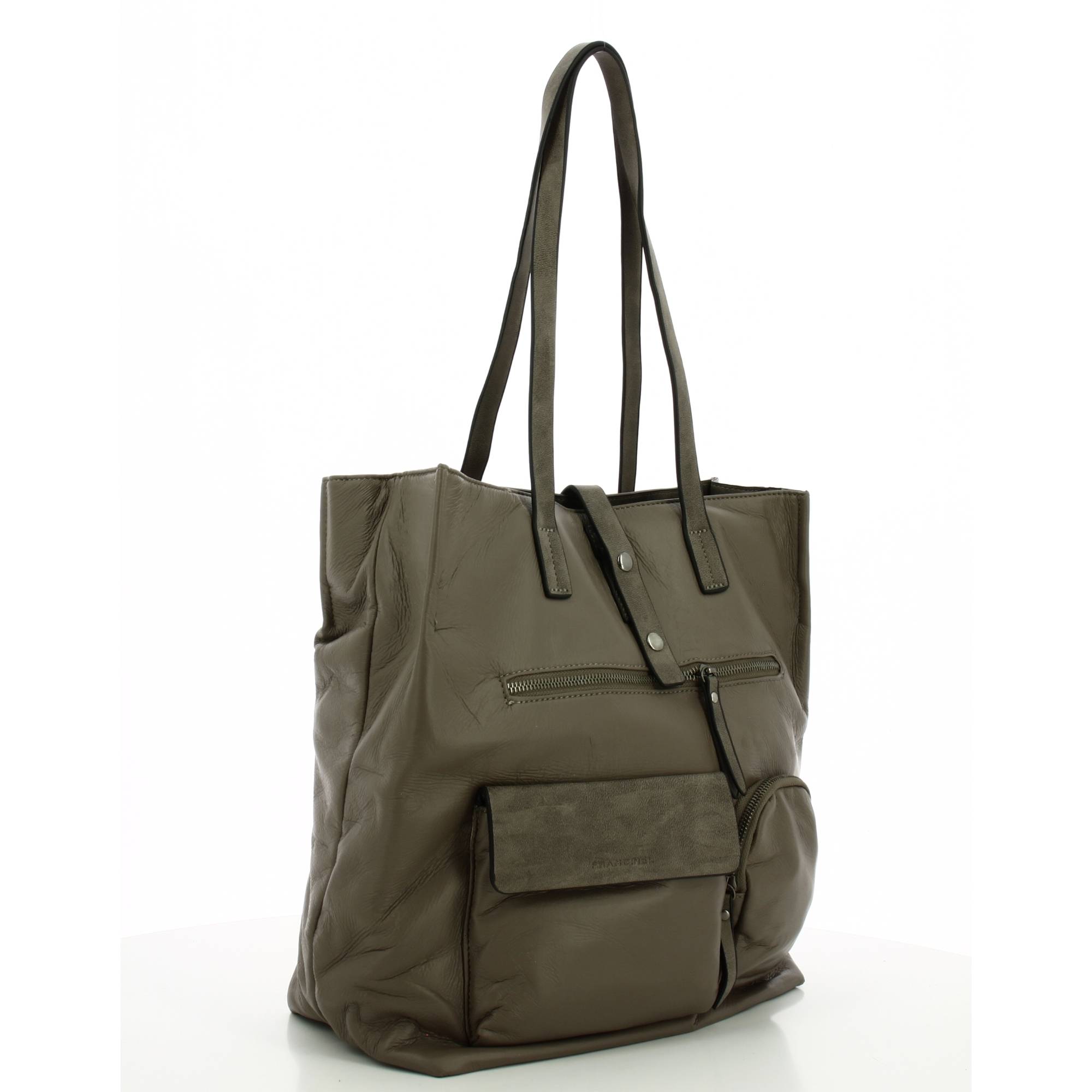 Sac shopping Francinel multipoches 292164 TAU couleur Taupe, vue de profil