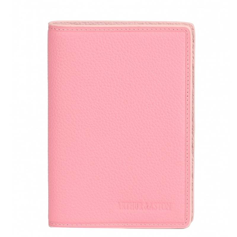 Porte-passeport Arthur & Aston Joy en cuir 2319-901 G Rose, vue de face