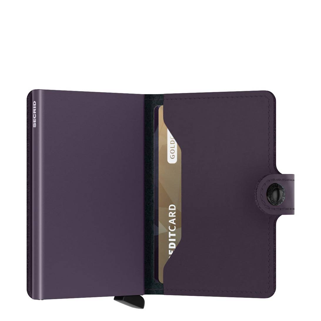 Porte-cartes Secrid Miniwallet Matte Dark Purple (Violet foncé) ouvert