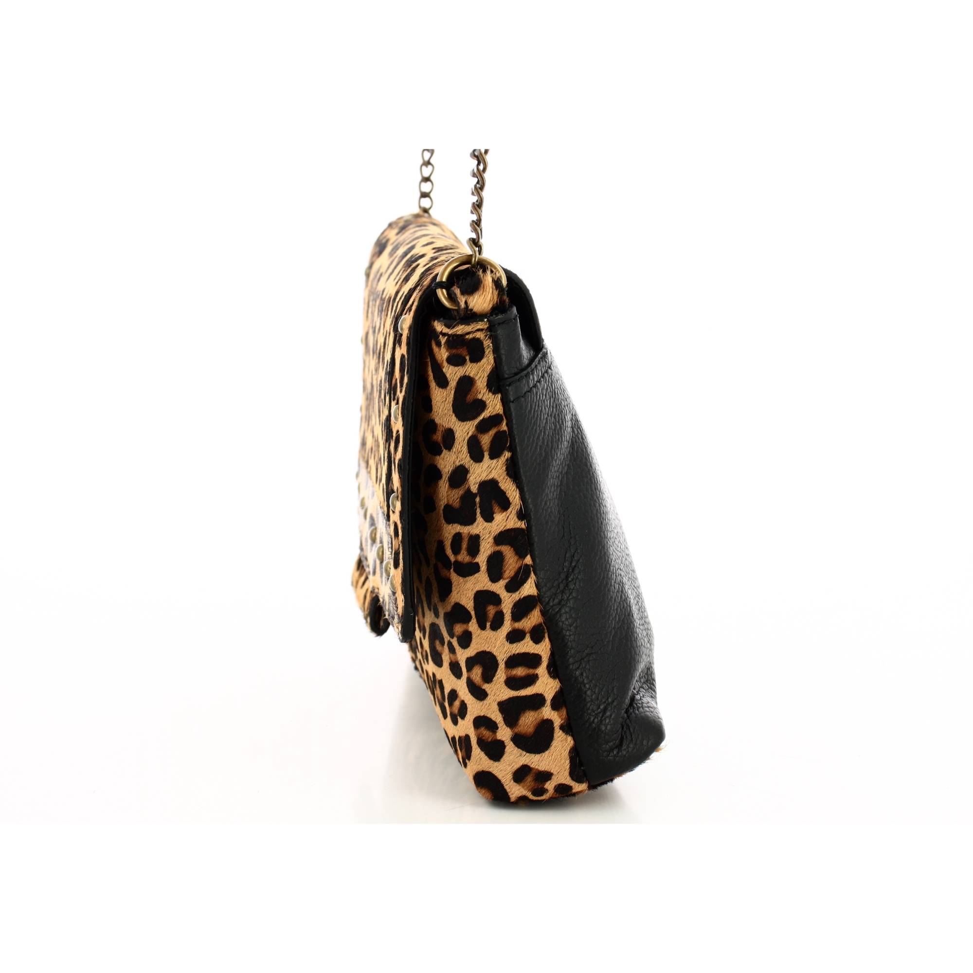 Sac bandouliere Pieces Feliziora cuir leopard 17147346
