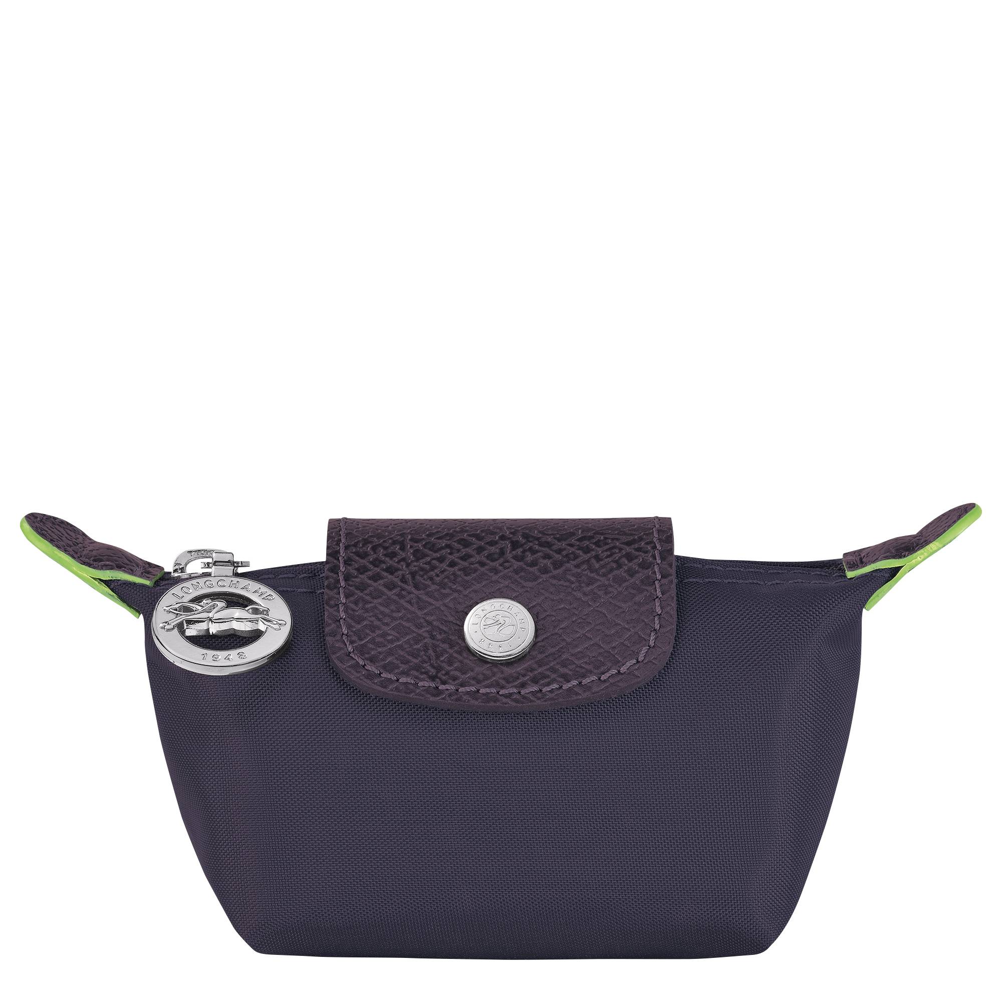 Petit porte-monnaie Longchamp Le Pliage Green zippé 3001691 645 couleur Myrtille vue de face