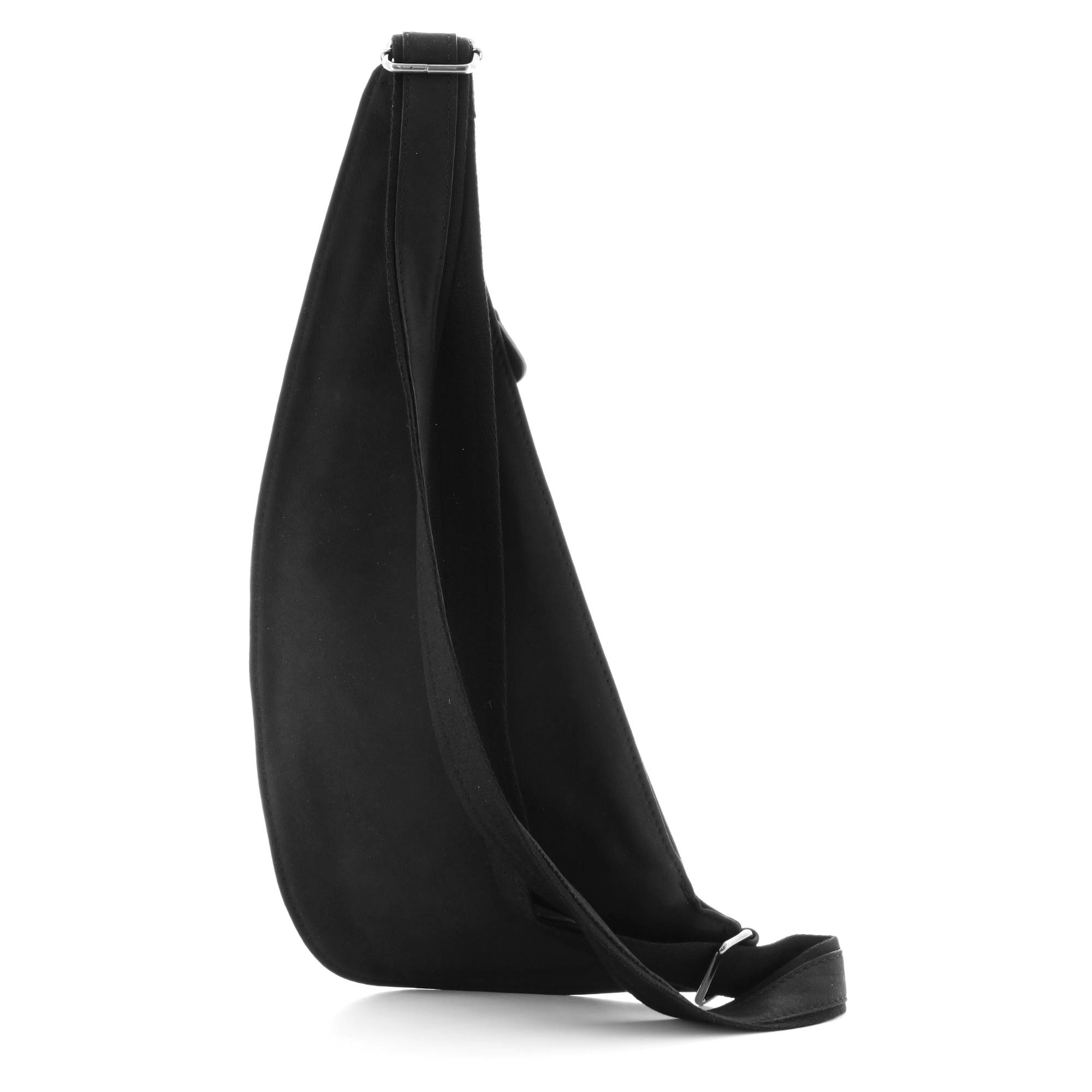 Sacoche bandoulière Francinel en cuir collection Bilbao couleur noir vue de dos