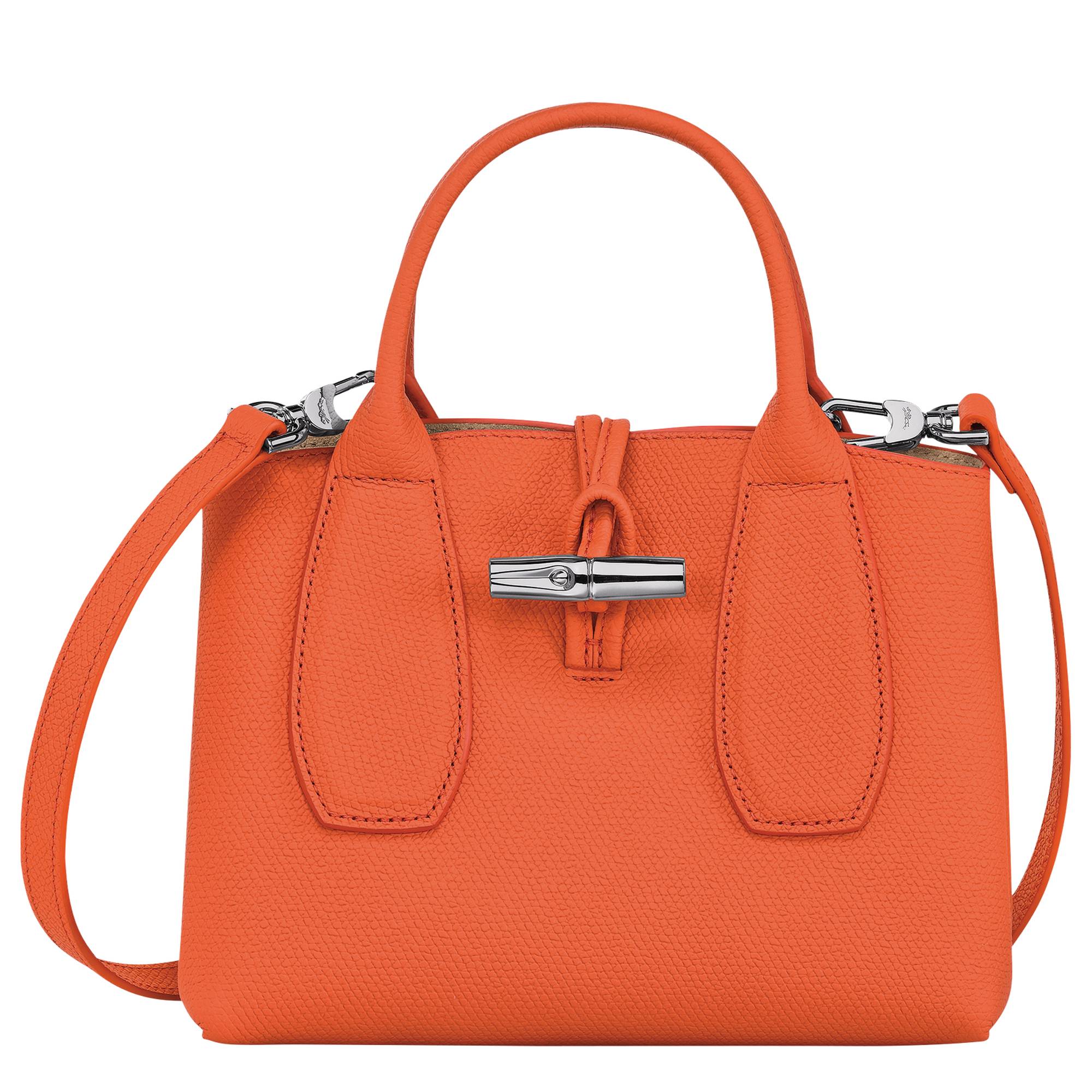 Petit sac à main S Longchamp Roseau 10095HPN 017 couleur  orange, vue de face