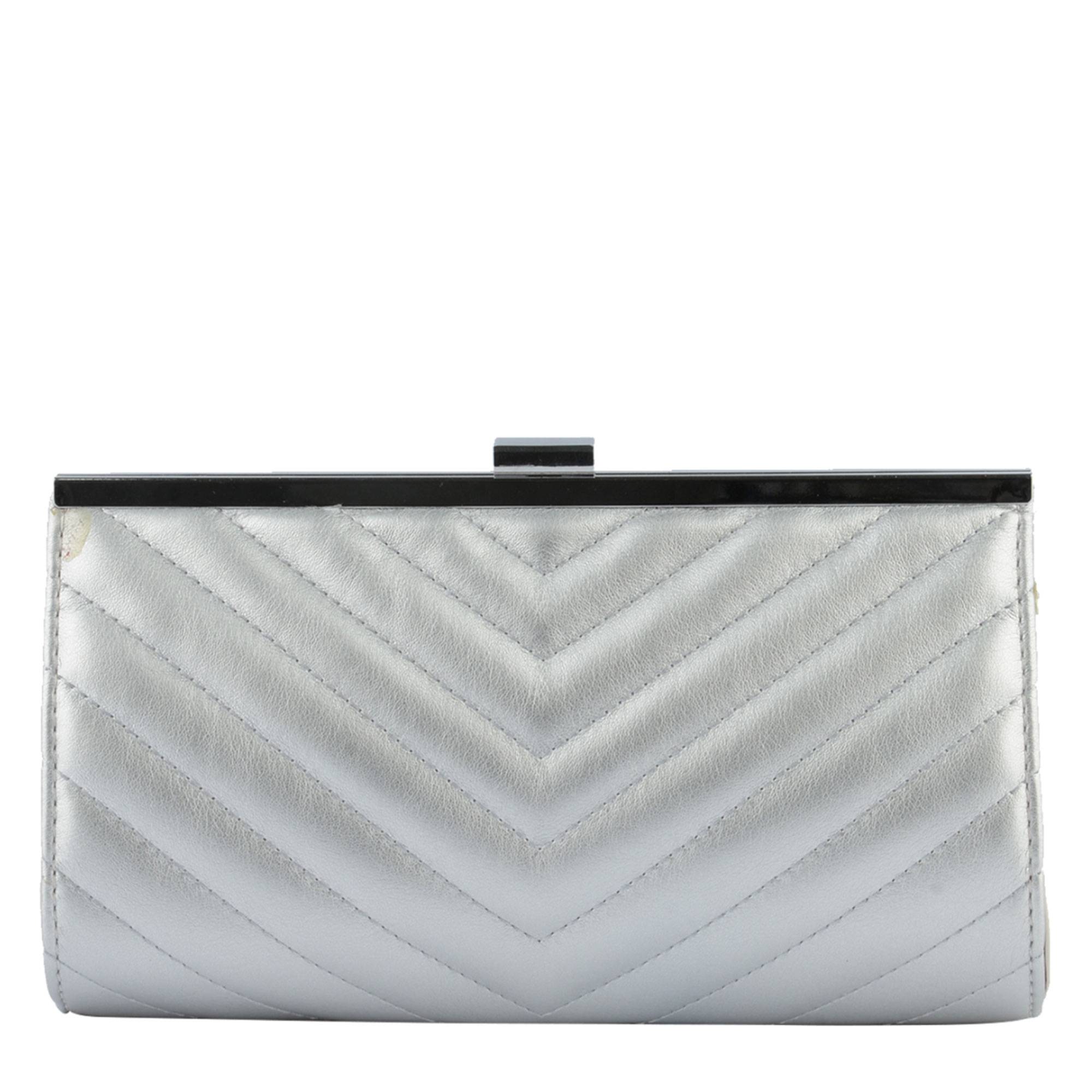 Pochette soirée Francinel en synthétique Selena 2246ARGEN couleur argent, vue de face