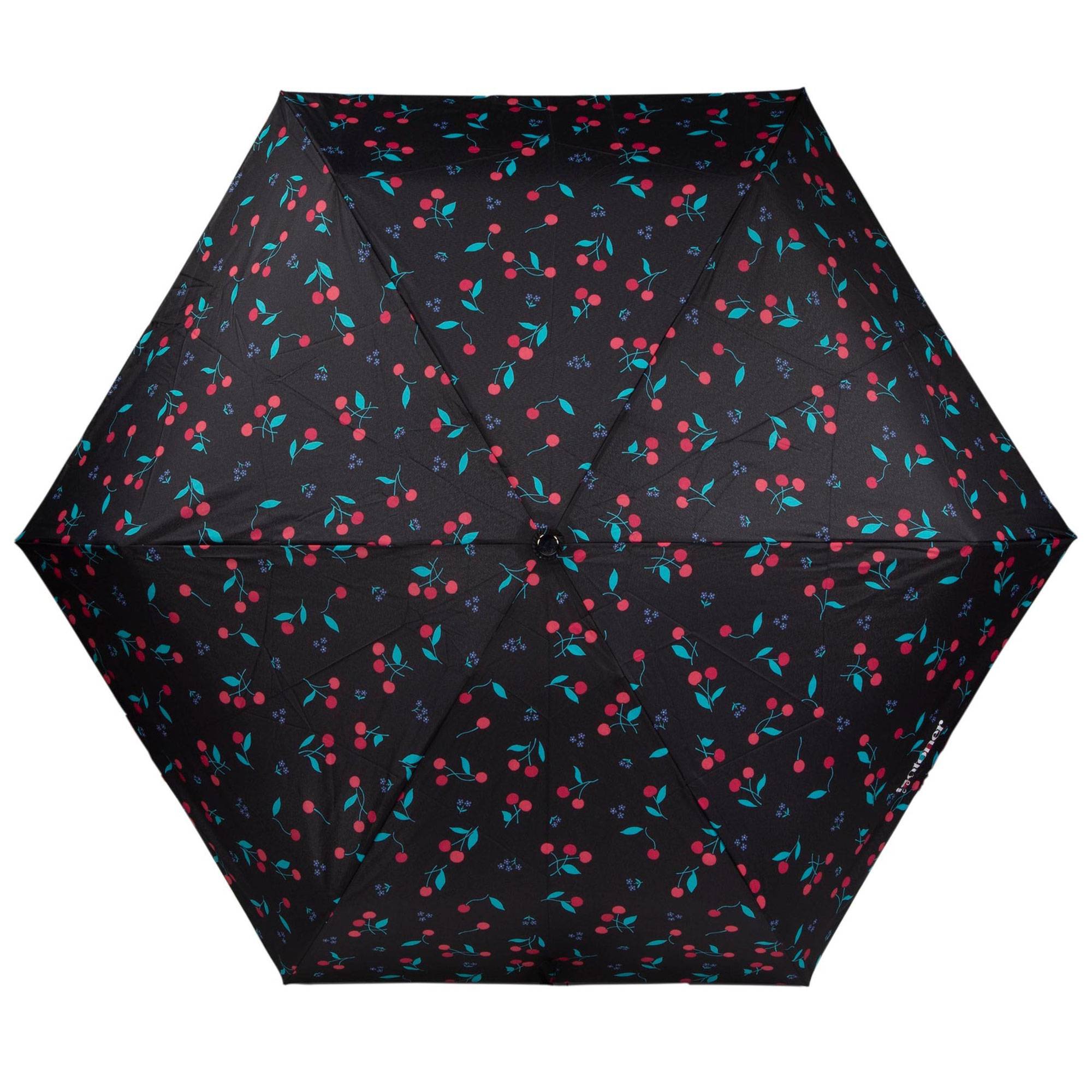 Mini parapluie ouverture automatique Isotoner 09145 DCP couleur Pois Cerise Rose face