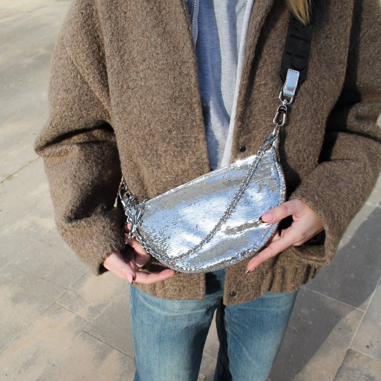 Sac longchamp argenté outlet