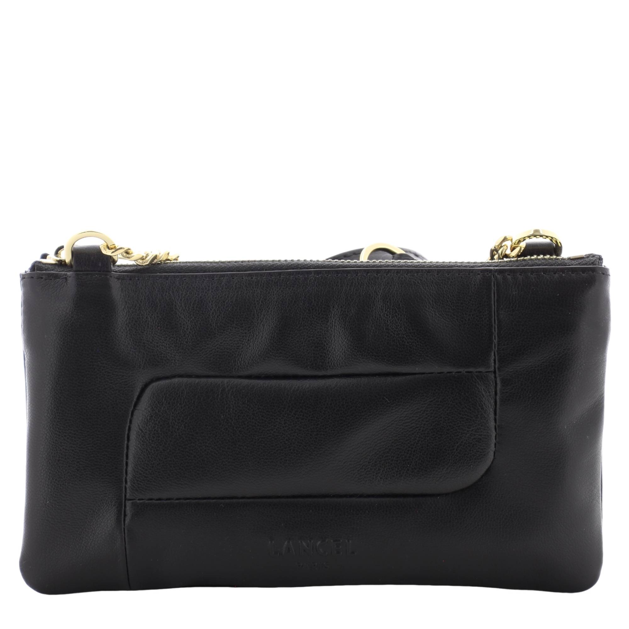 Double pochette Lancel Billie en cuir A12805 10 Noir, vue de face