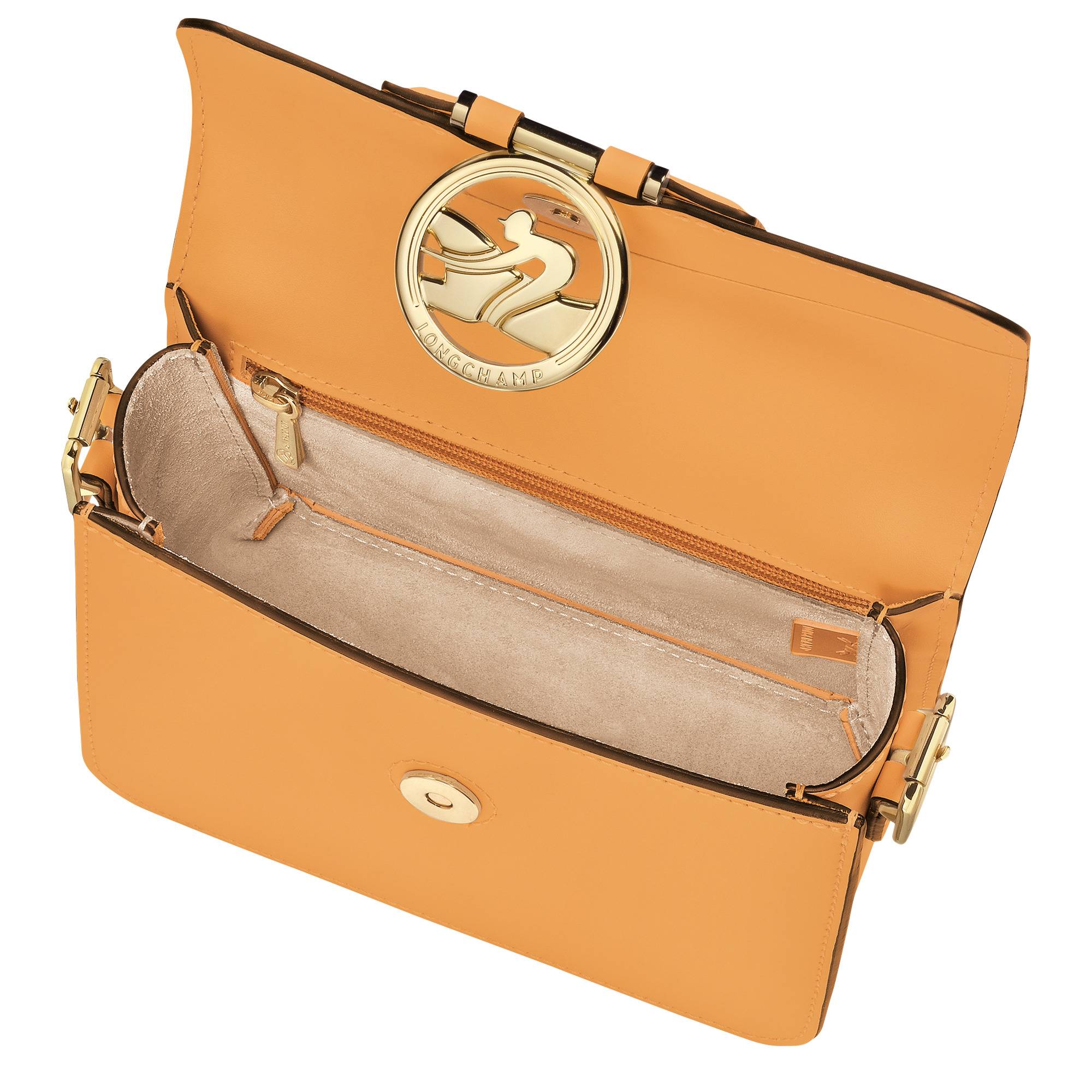 Petit sac bandoulière S Longchamp Box-Trot 10174HAU222 Abricot intérieur
