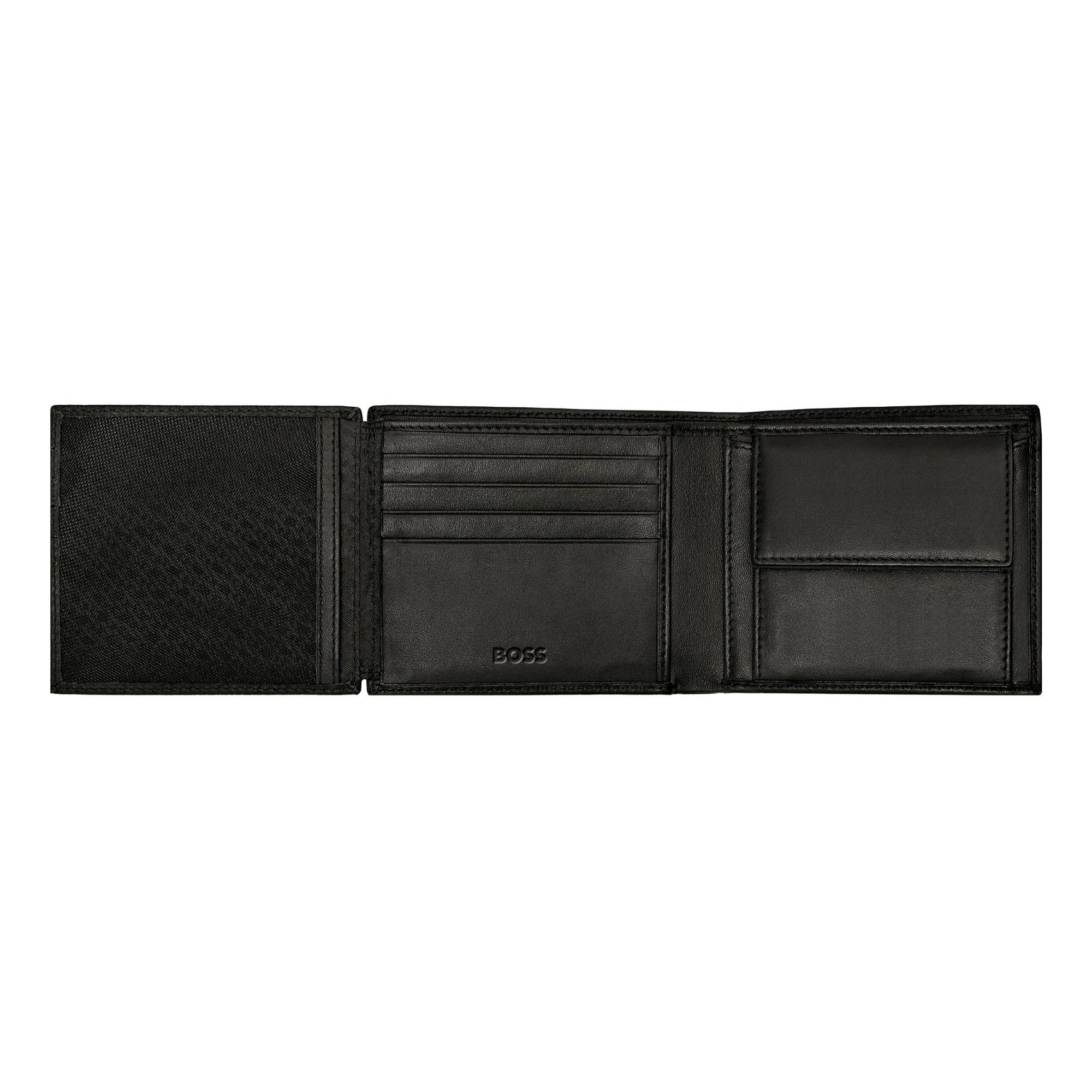 Portefeuille porte-monnaie Hugo Boss avec flap Iconic HLN421A Noir, intérieur