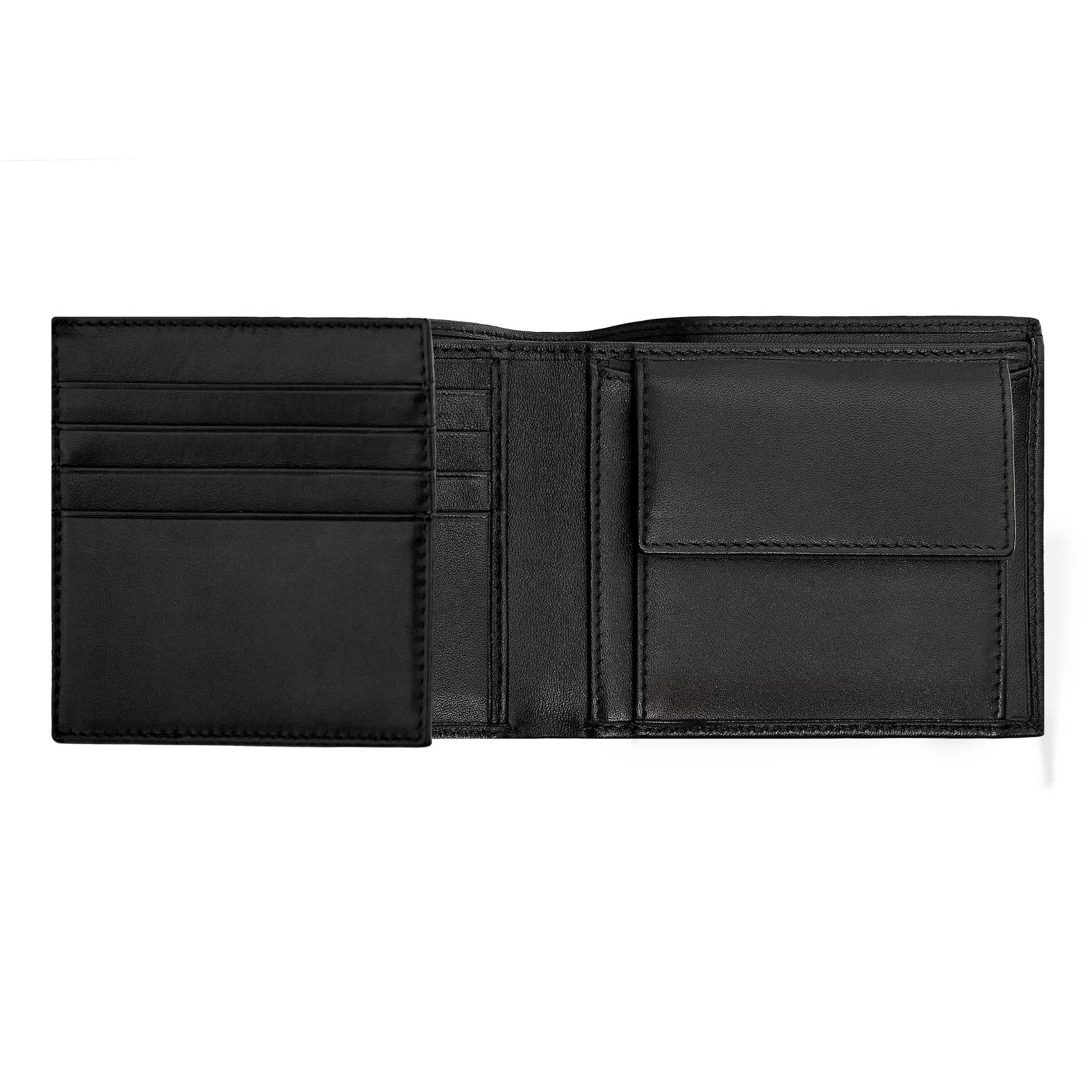 Portefeuille porte-monnaie Hugo Boss avec flap Iconic HLN421A Noir, ouvert